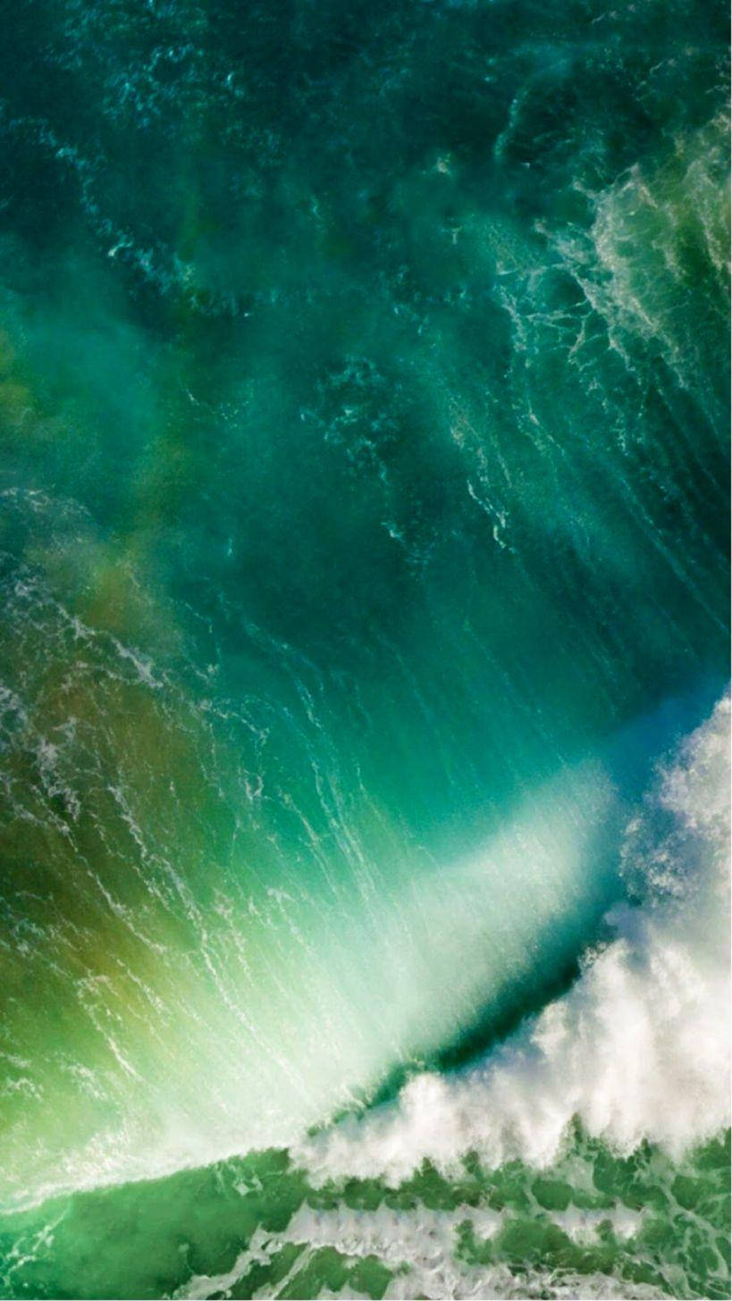 Luftfoto af vandfald iOS 7 Tapet Wallpaper