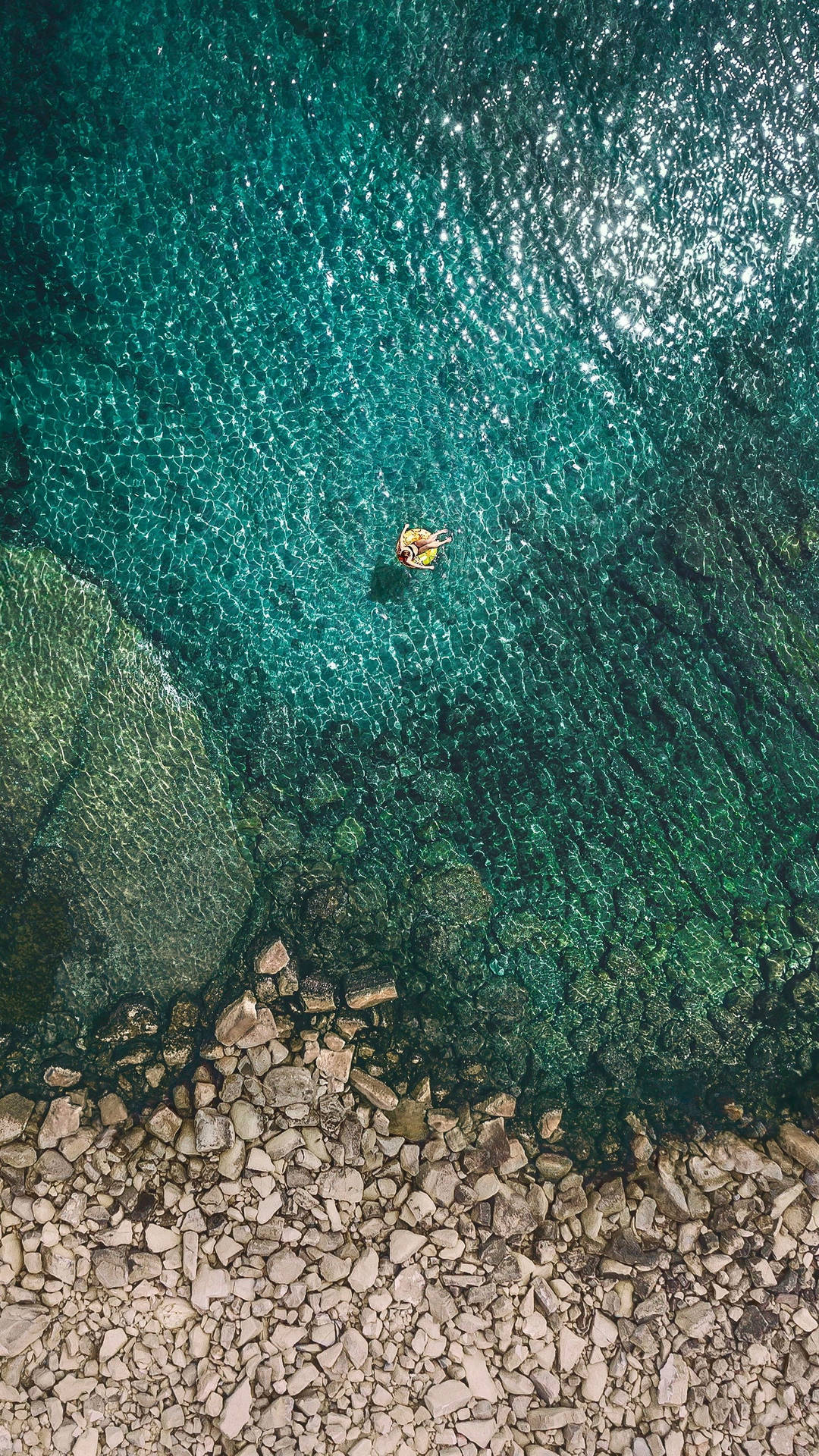 Aerial Shot Sea Water iOS 12 Wallpaper