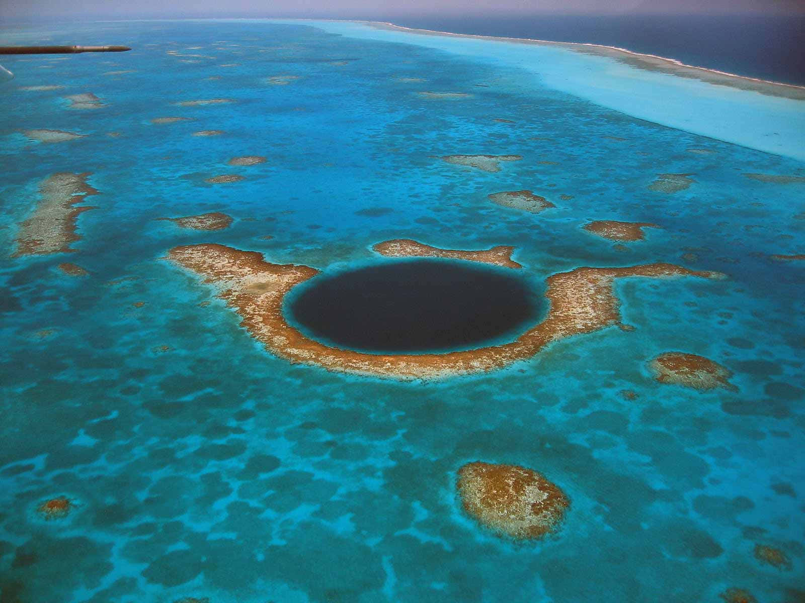 Aerial Sight Of Great Blue Hole Wallpaper