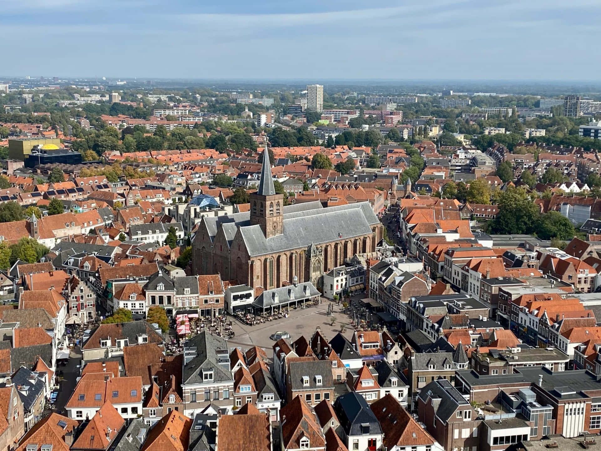 Aerial View Amersfoort Cityscape Wallpaper