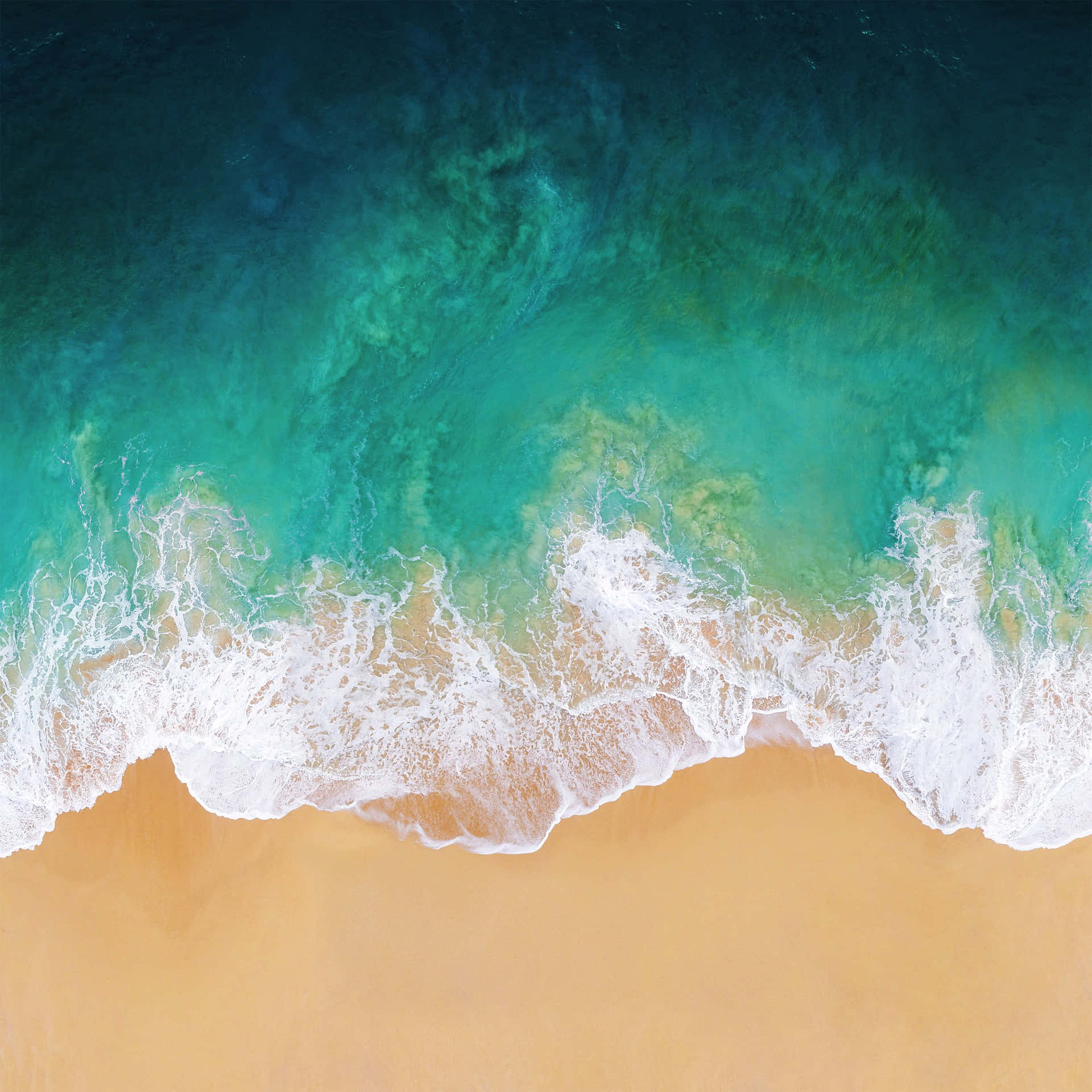 Aerial View Beach Waves Wallpaper