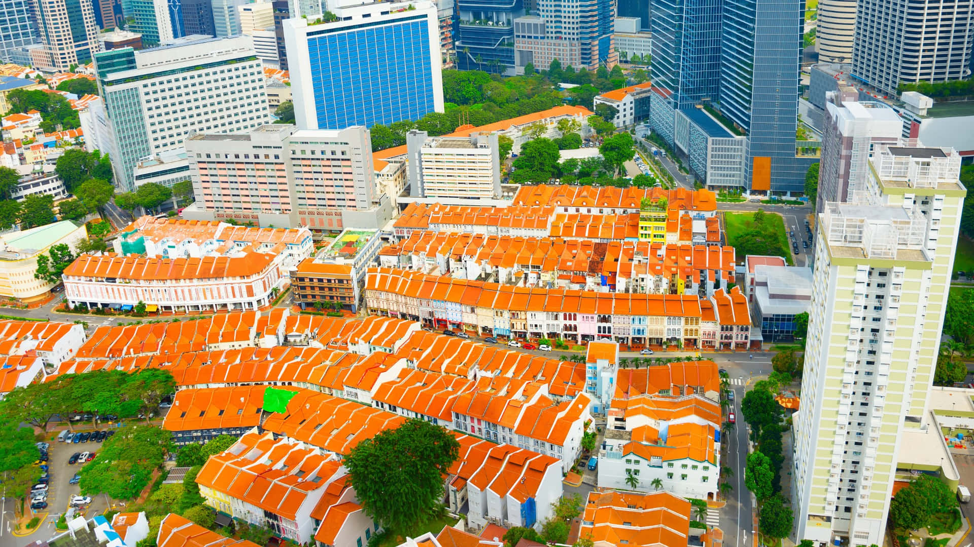 Aerial_ View_ Chinatown_ Singapore Wallpaper