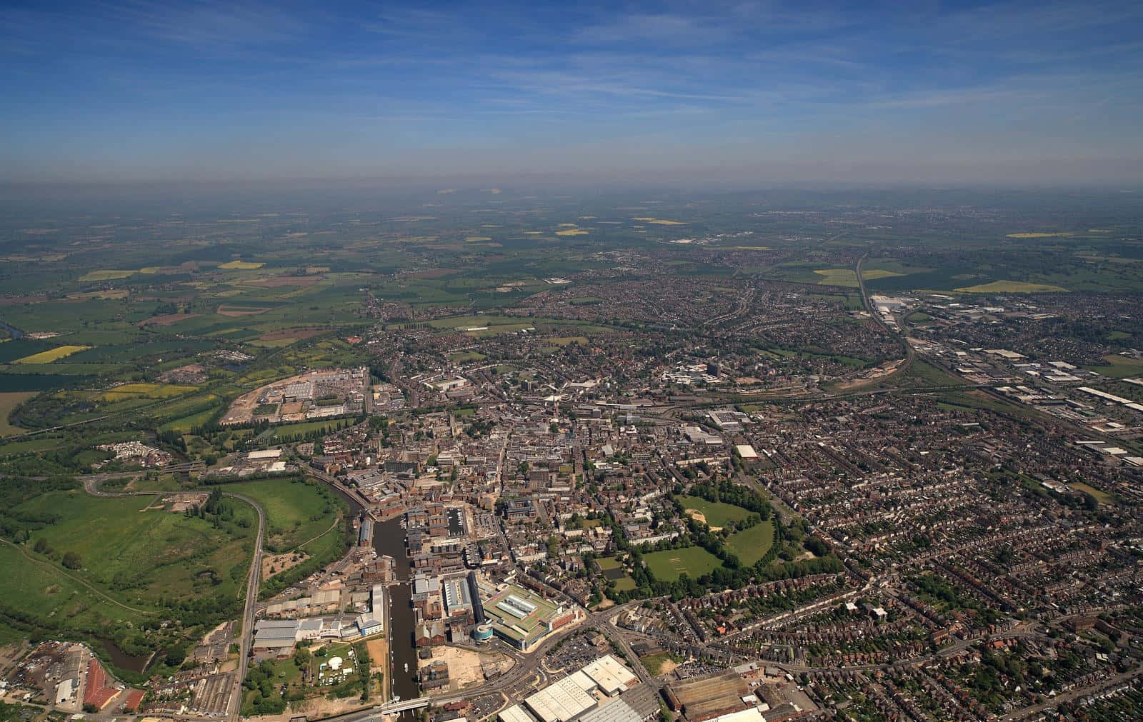 Aerial View Gloucester U K Wallpaper