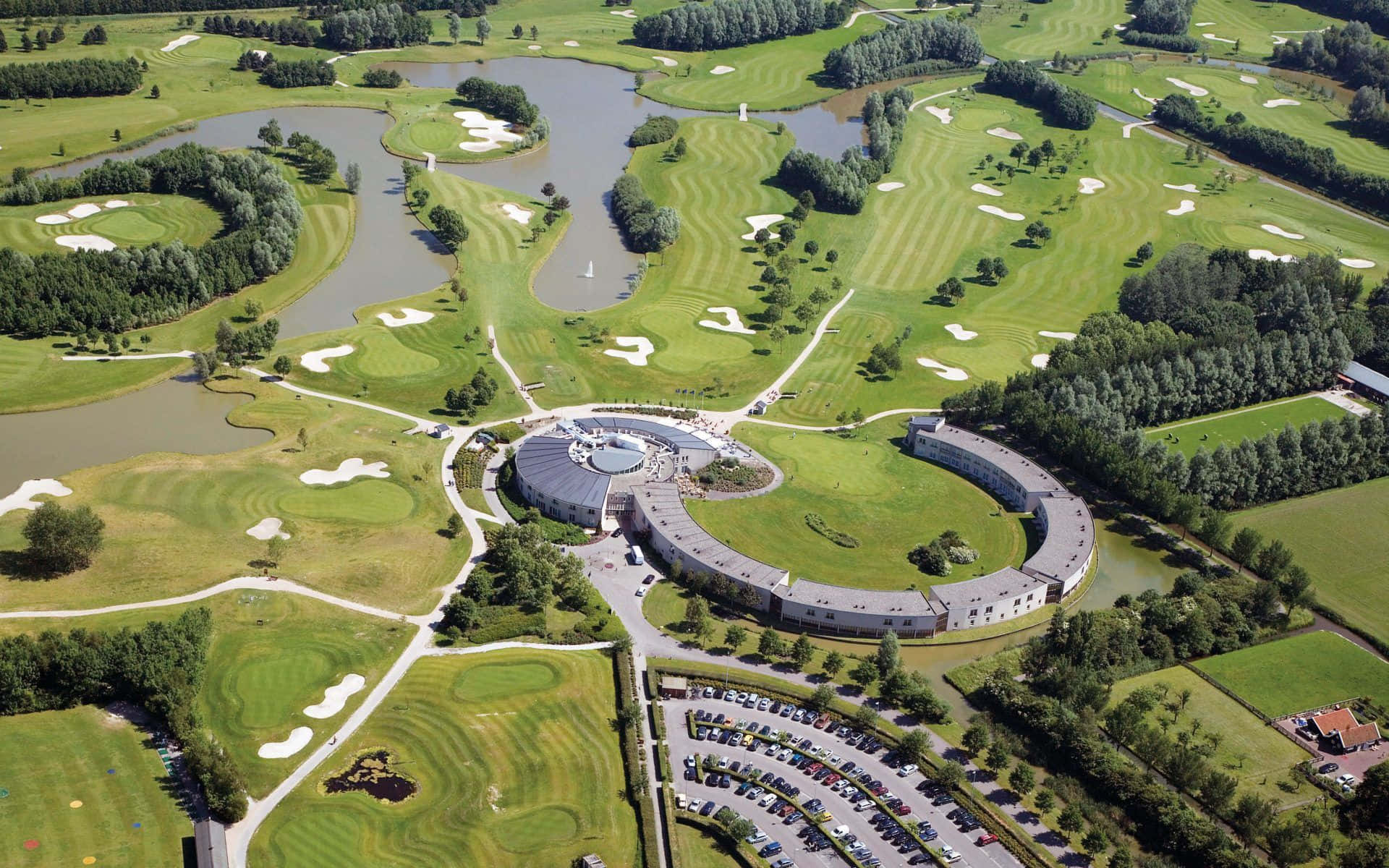 Aerial View Golf Course Purmerend Netherlands Wallpaper