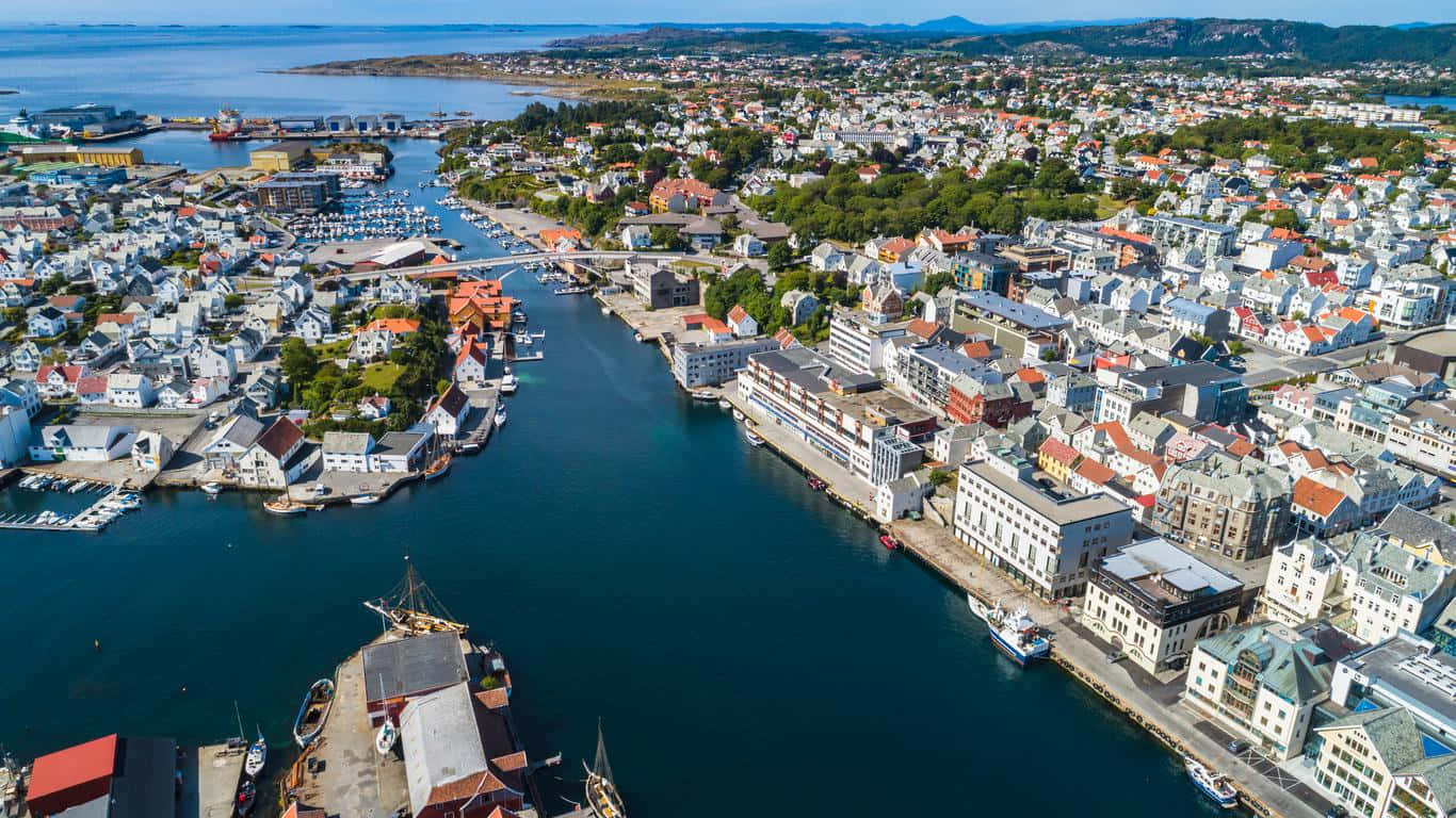 Aerial View Haugesund Norway Wallpaper