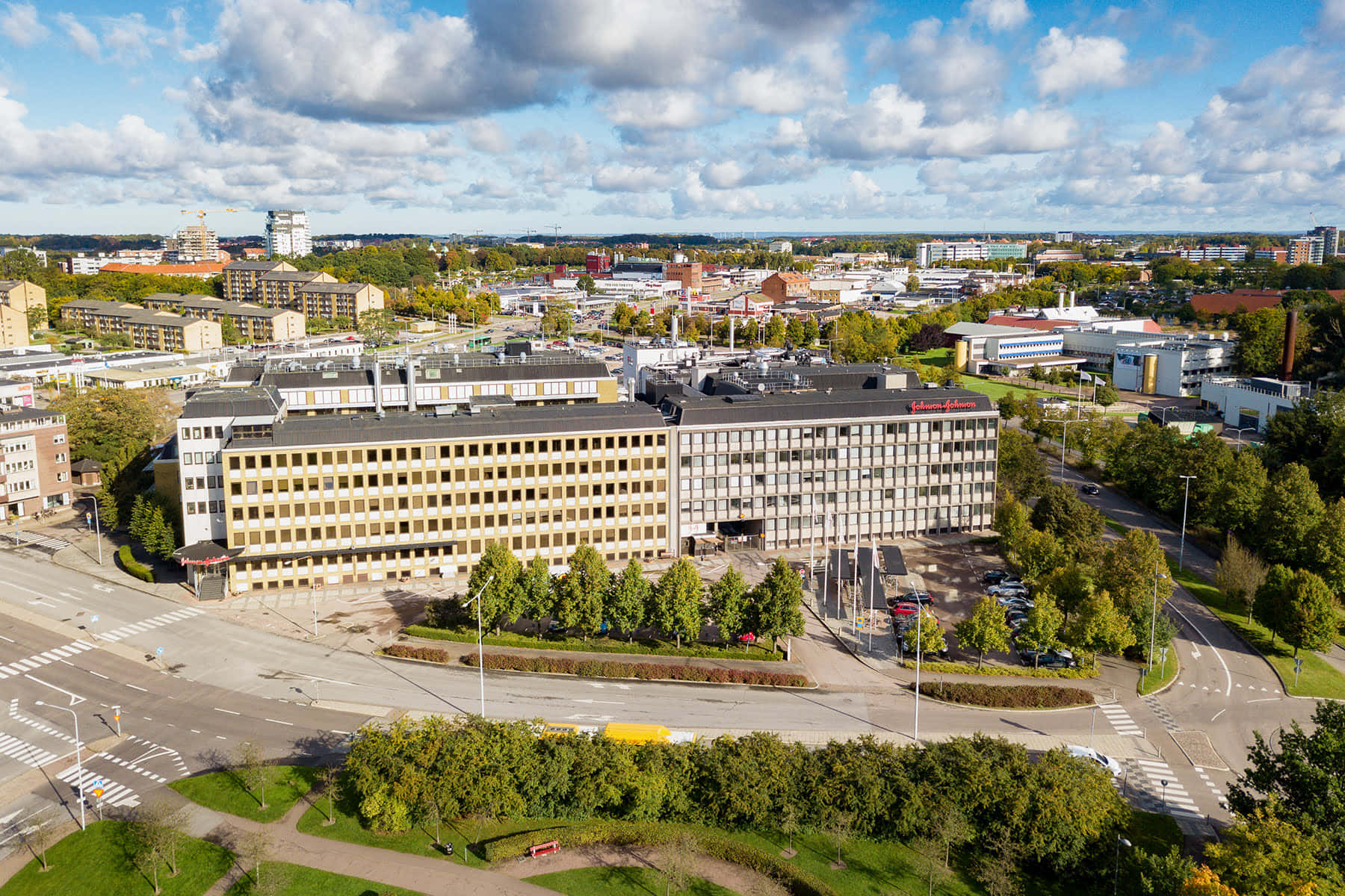 Aerial View Helsingborg Cityscape Sweden Wallpaper