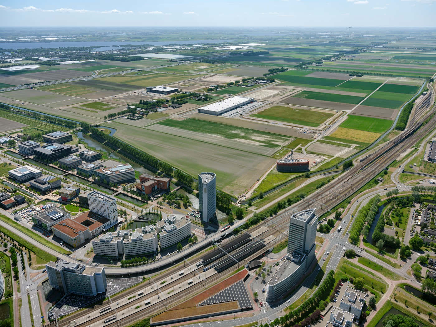 Luchtfoto Hoofddorp Zakendistrict Achtergrond