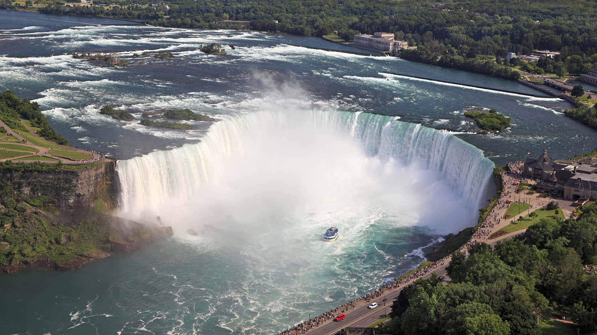 Flygvyöver Horseshoe Niagara Falls Kanada. Wallpaper