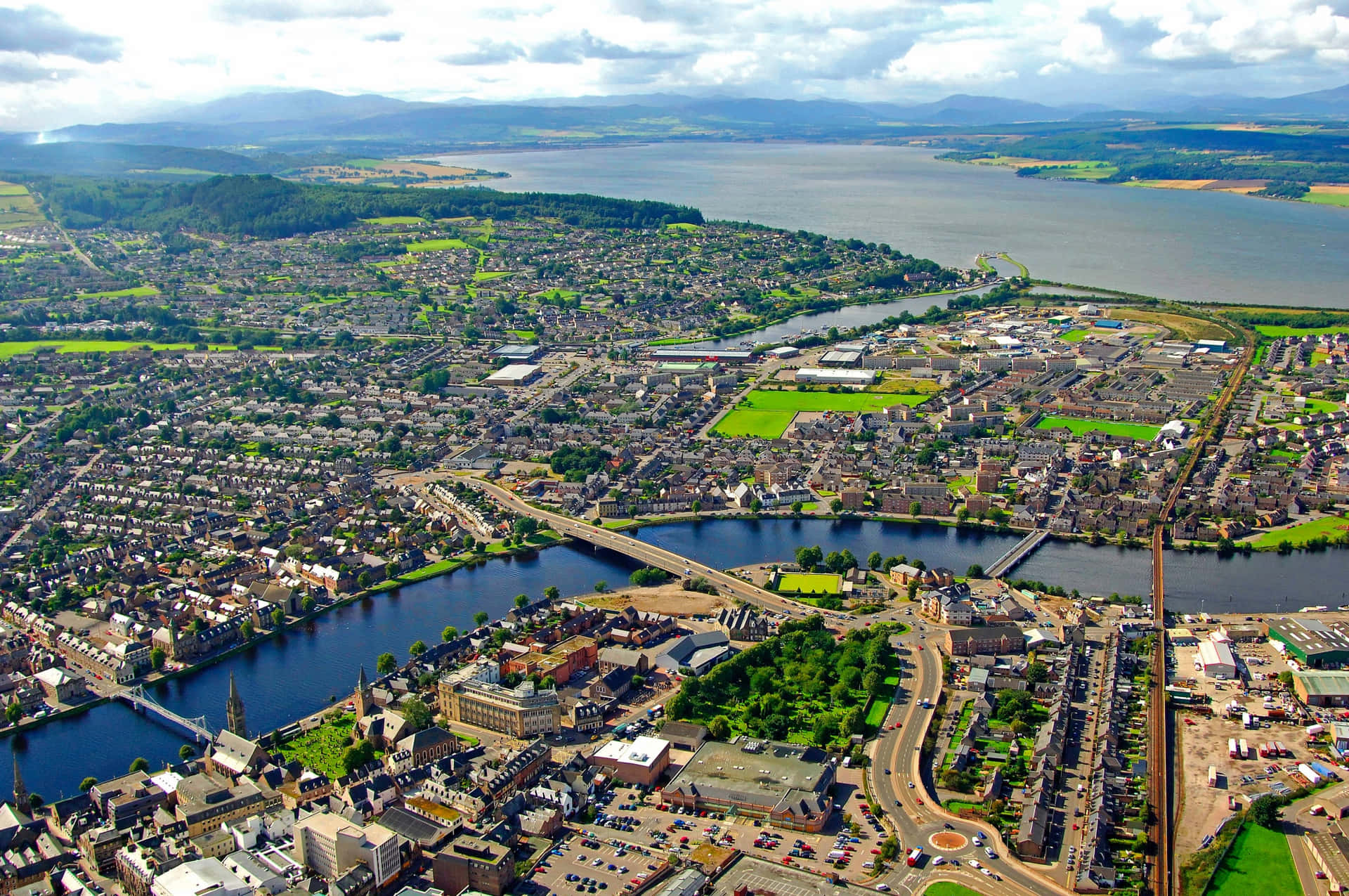 Aerial View Inverness Scotland Wallpaper