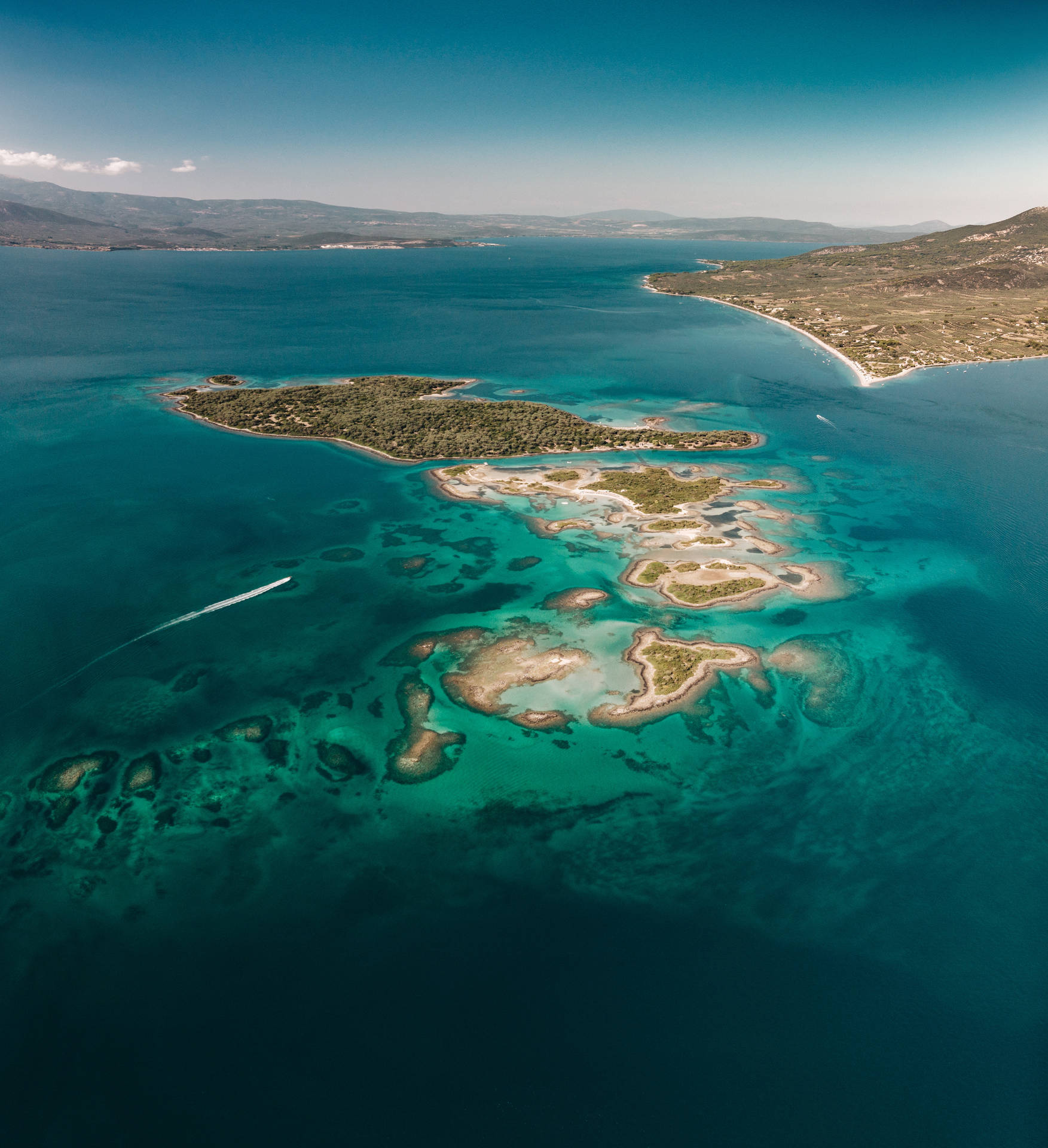 Aerial View Island In Greece Wallpaper
