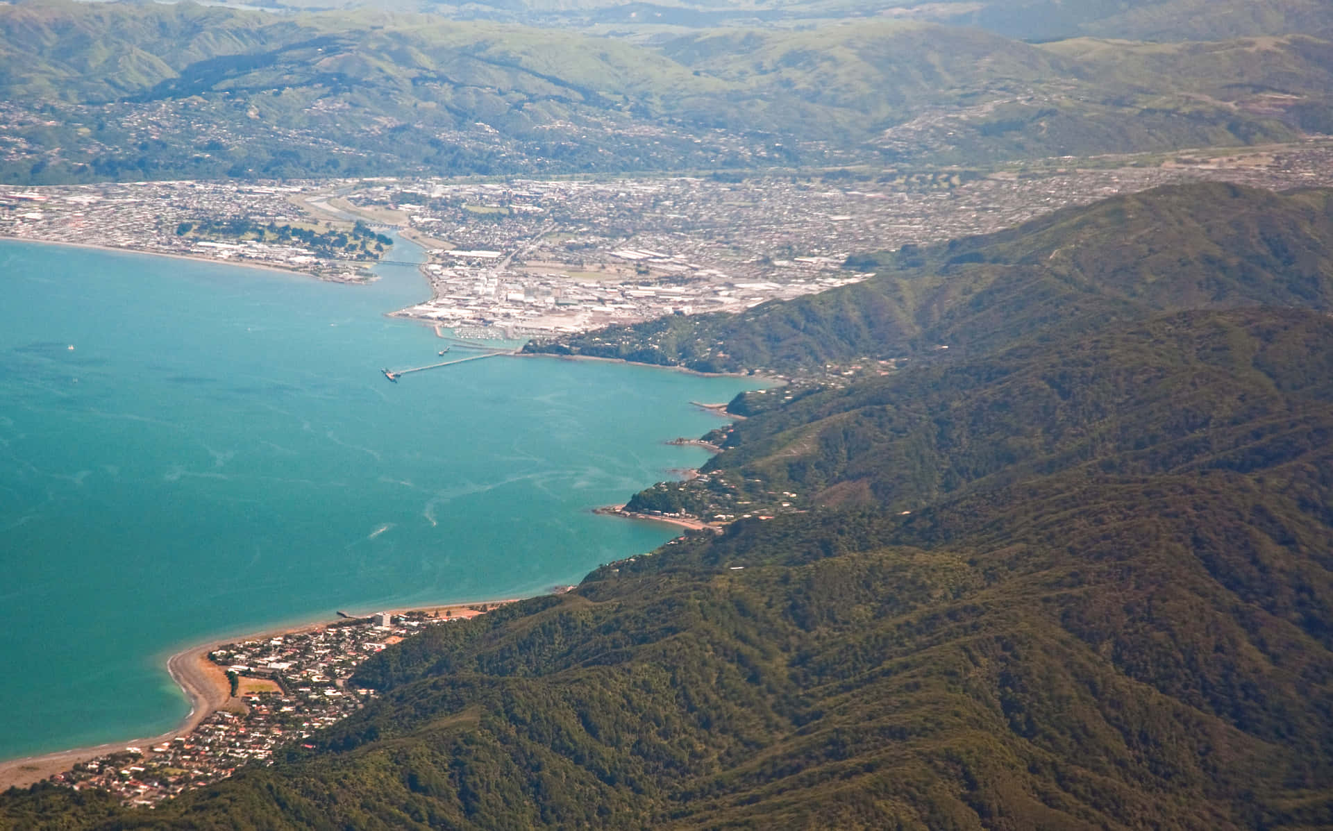 Aerial View Lower Hutt New Zealand Wallpaper