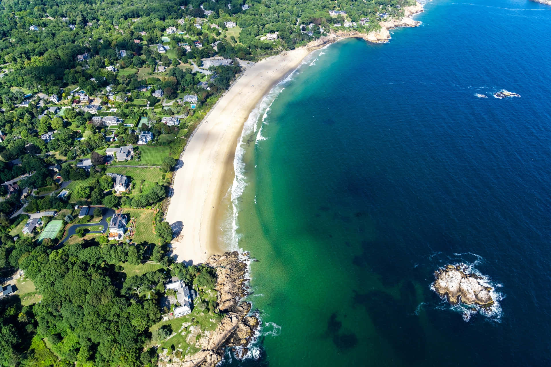 Vue Aérienne De La Plage De Manchester By The Sea Fond d'écran