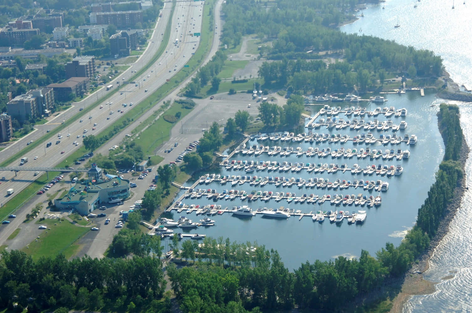 Aerial View Marina Longueuil Wallpaper