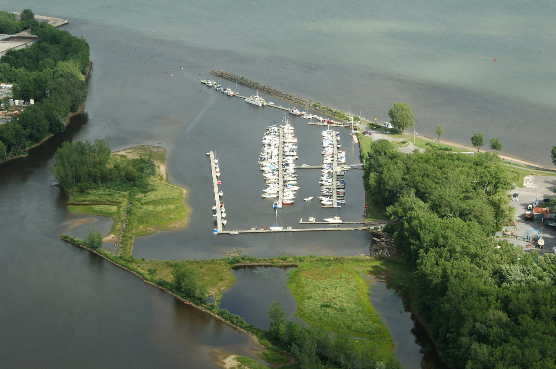 Aerial View Marina Trois Rivieres Wallpaper