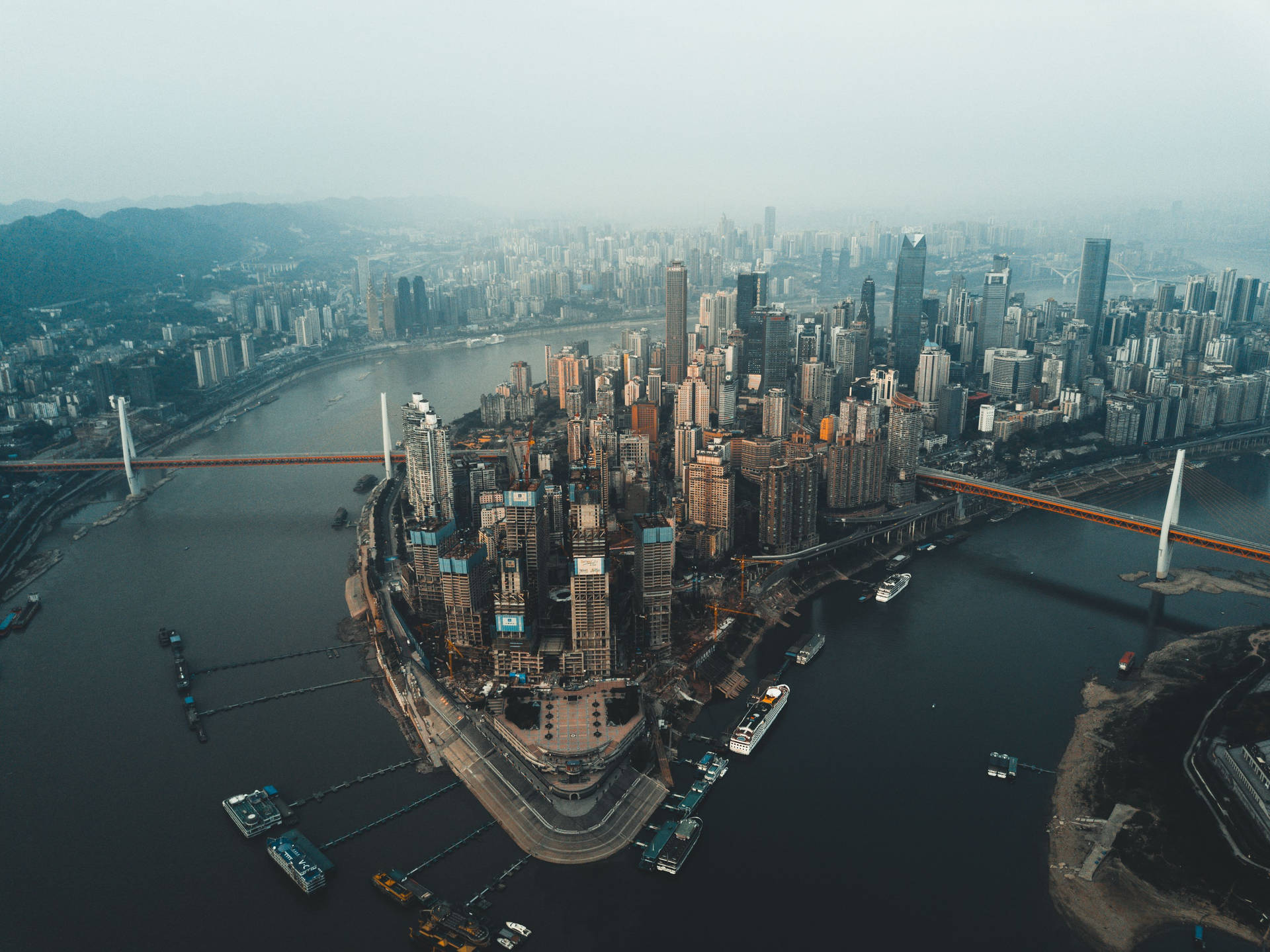 Aerial View Megacity Chongqing China