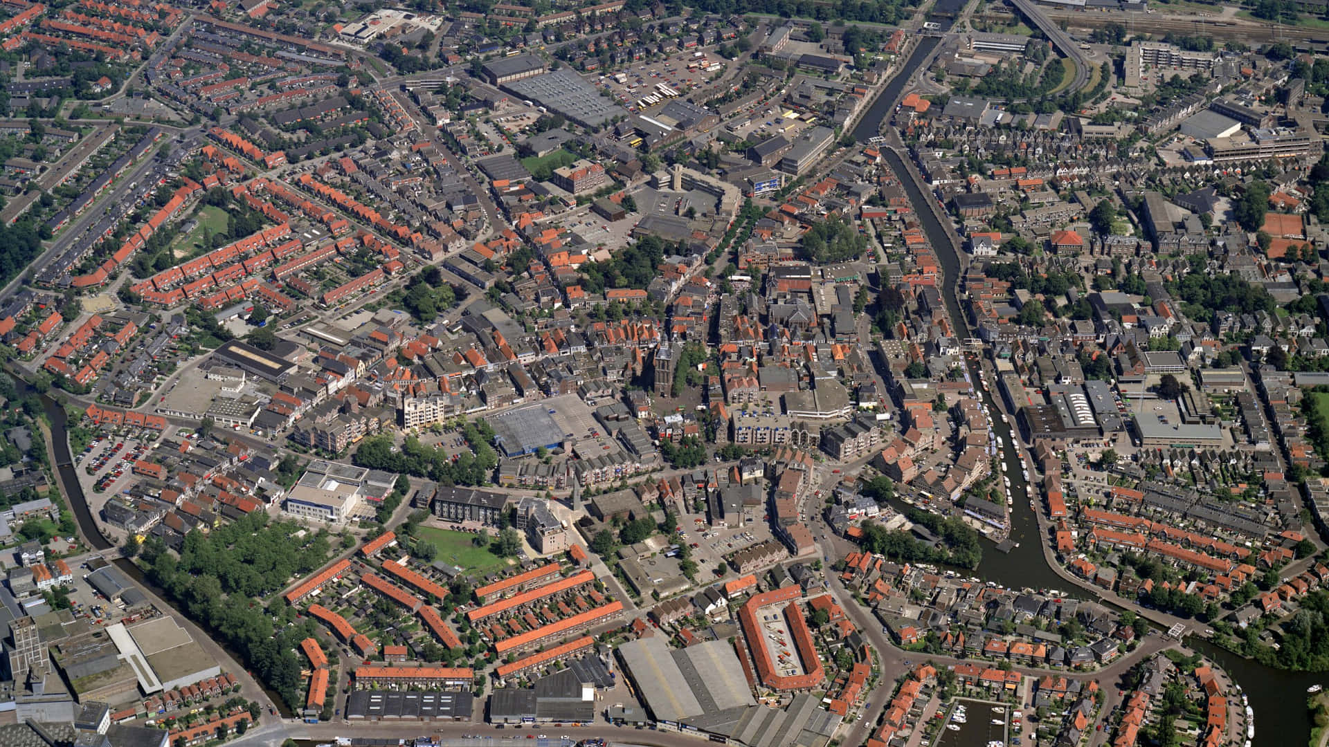 Aerial View Meppel Cityscape Wallpaper