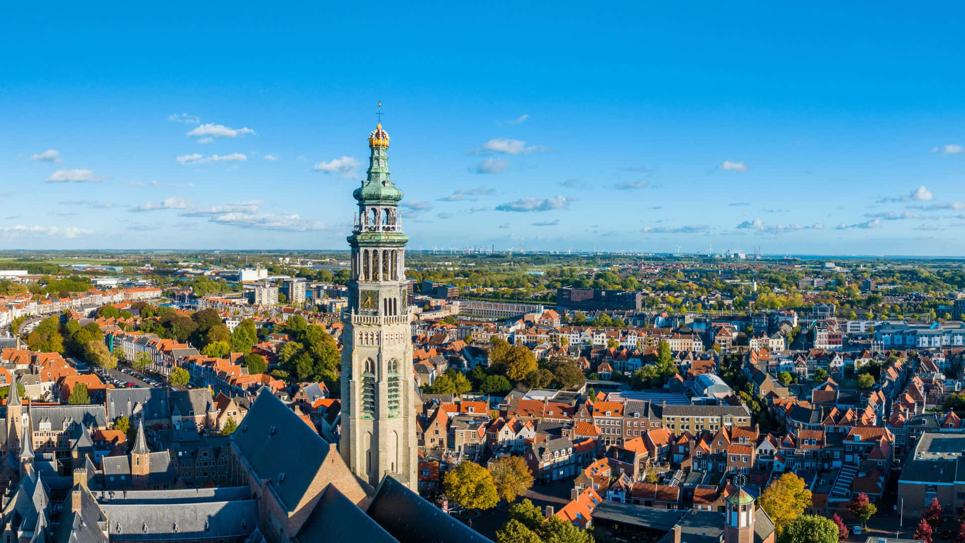 Aerial View Middelburg Town Center Wallpaper