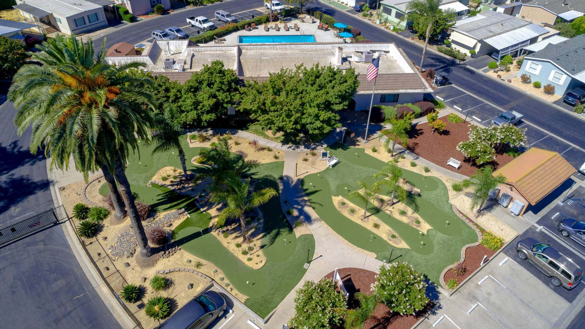 Aerial View Mini Golf Course Modesto Wallpaper