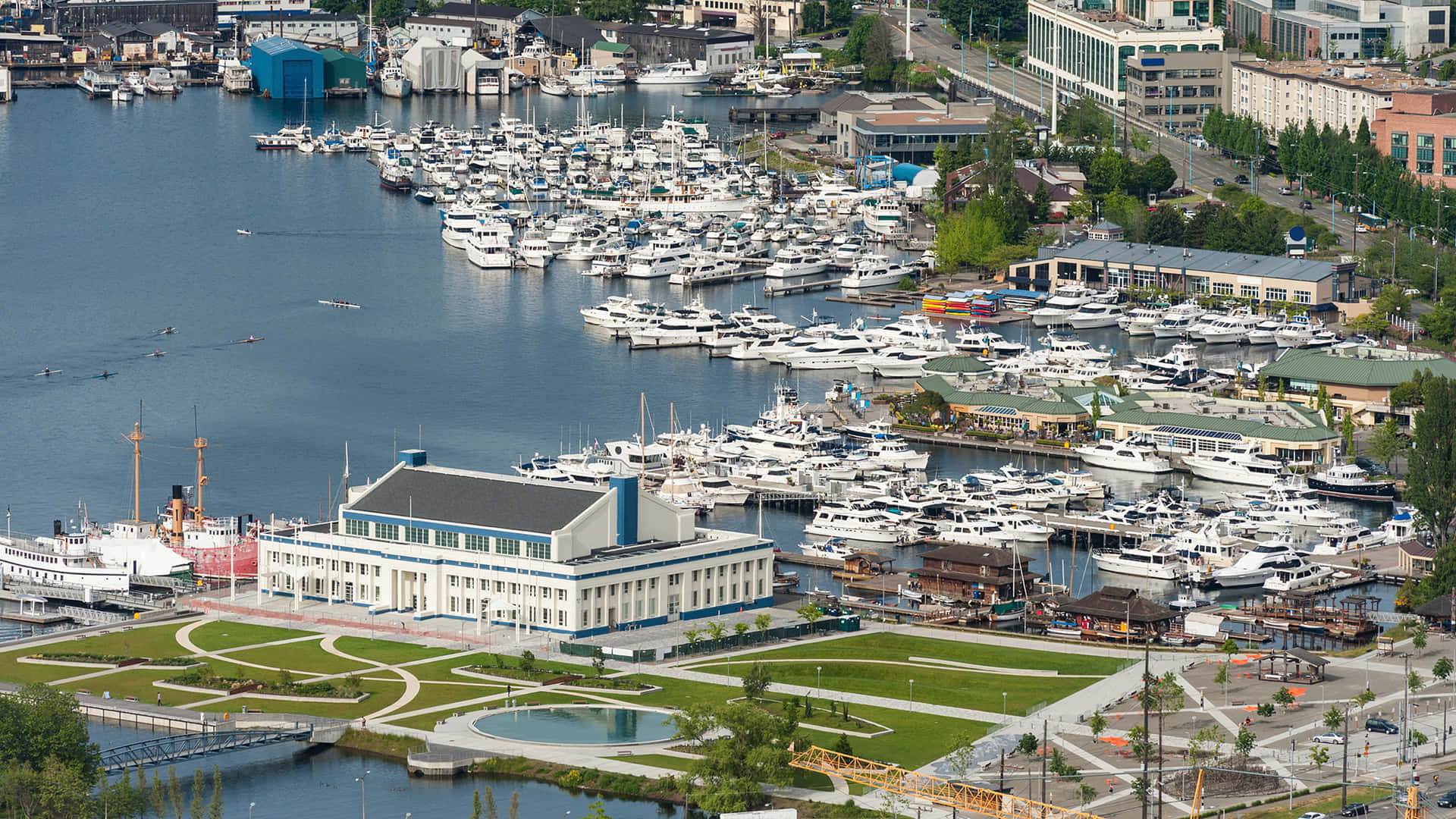 Vue Aérienne Du Musée D'histoire Et D'industrie De Seattle Fond d'écran