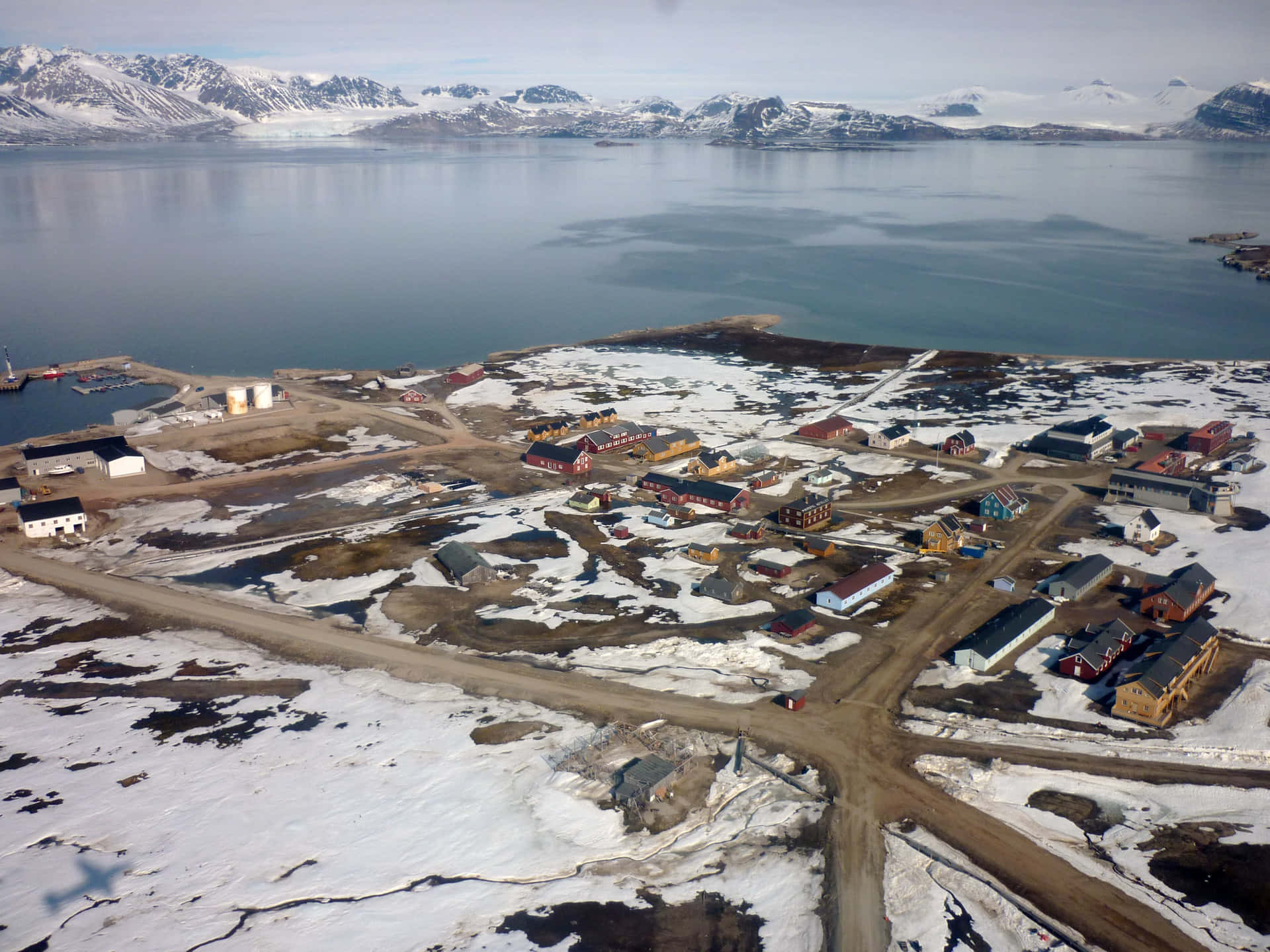 Aerial View Ny Alesund Svalbard Wallpaper