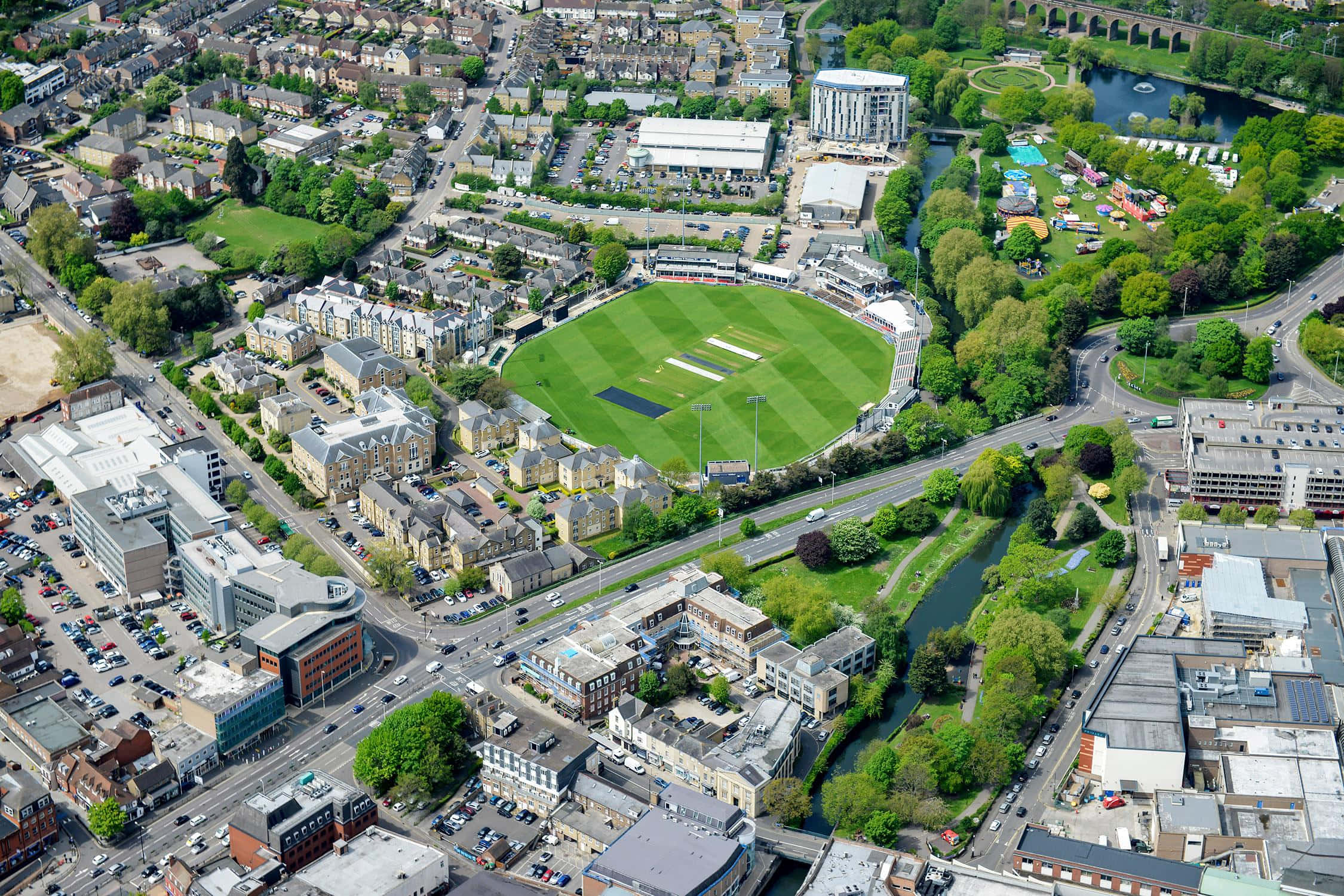Aerial View Of Chelmsford, United Kingdom Wallpaper