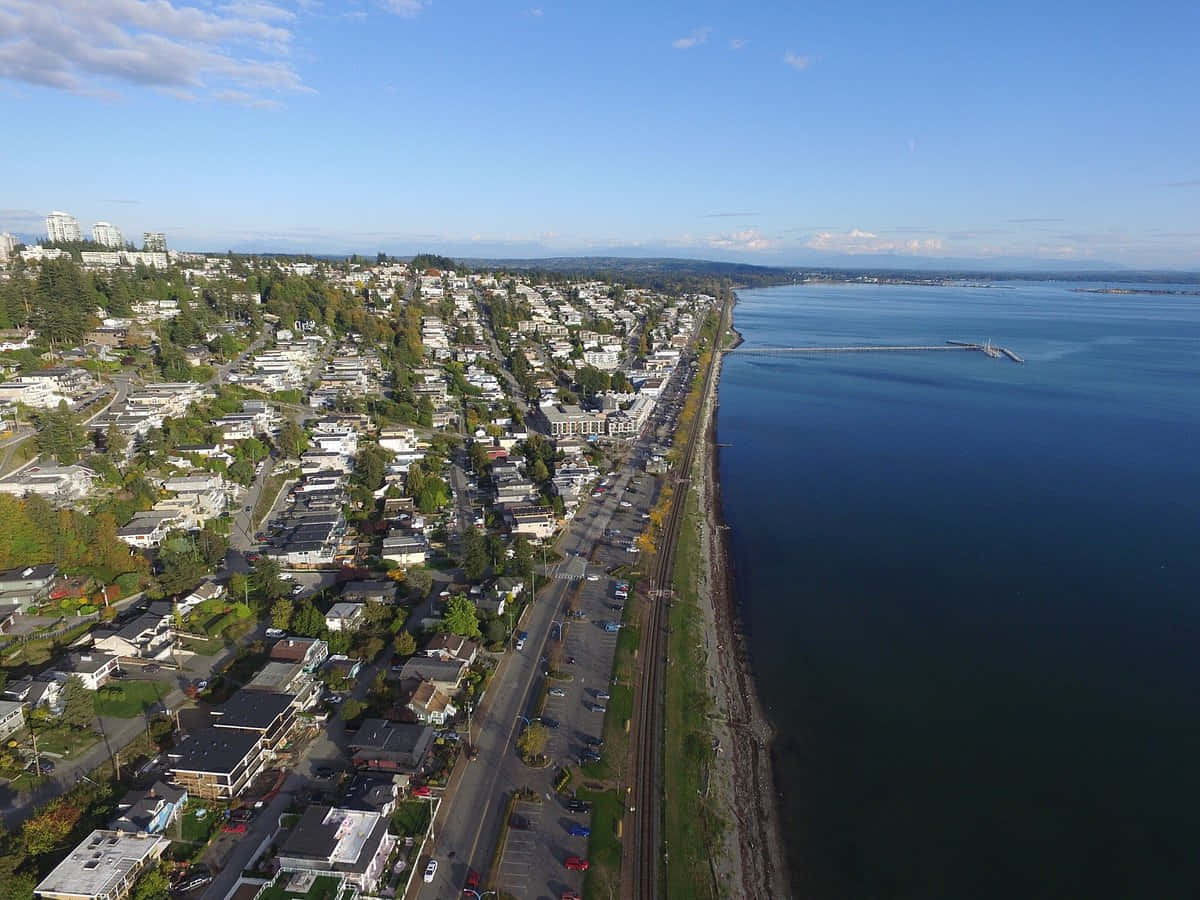 Download Aerial_ View_of_ Coastal_ Town_ Surrey_ Canada Wallpaper ...