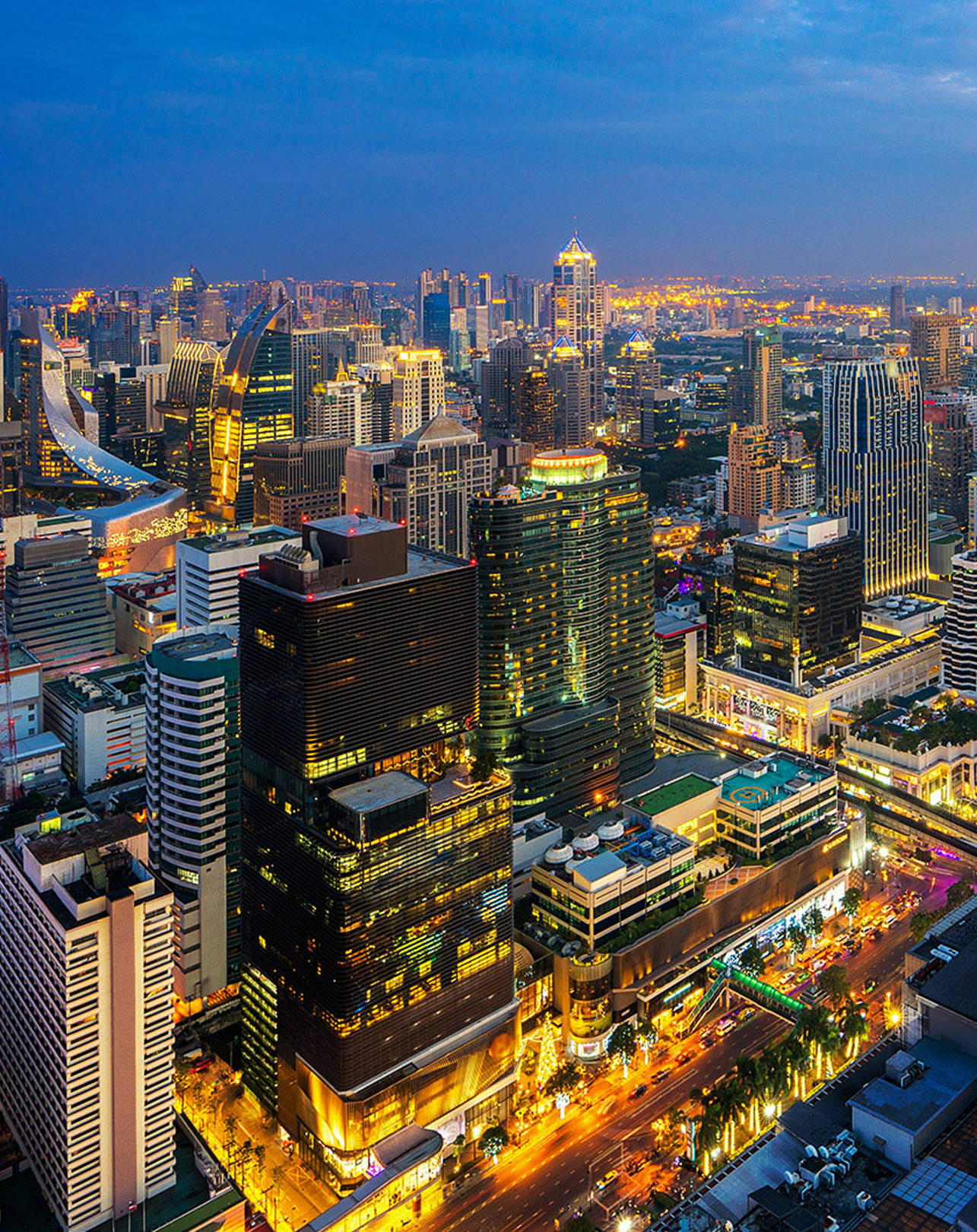 Aerial View Of Downtown Bangkok Thailand Wallpaper