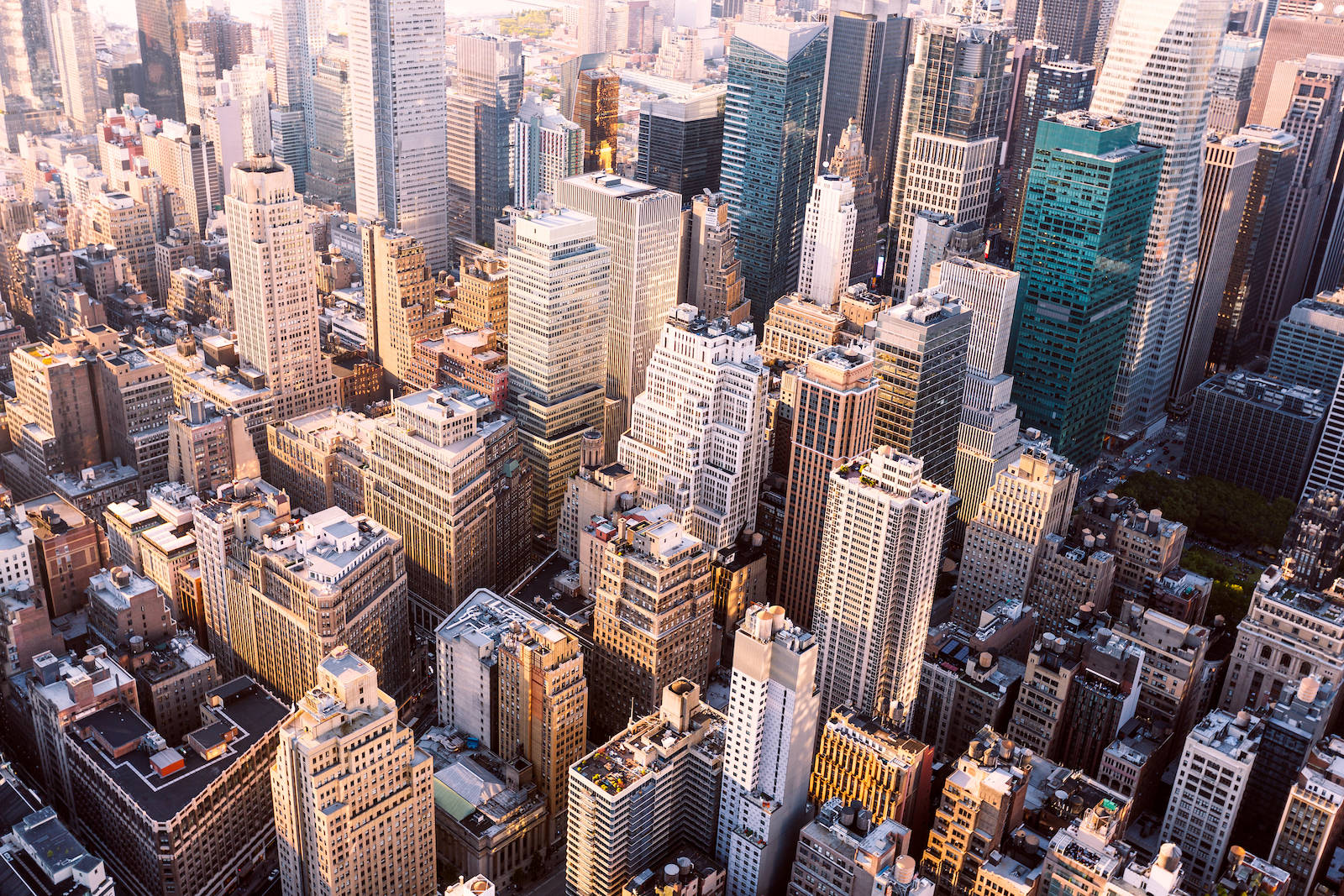 Aerial View Of Downtown New York Wallpaper