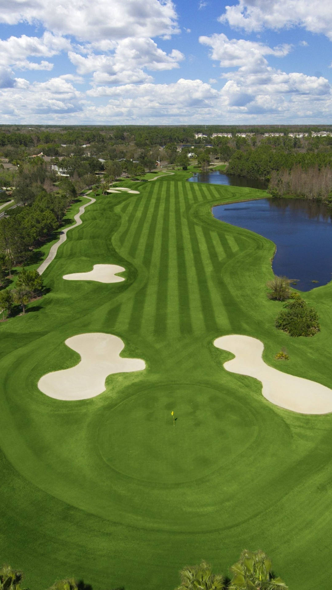 Aerial View Of Golf Course Wallpaper