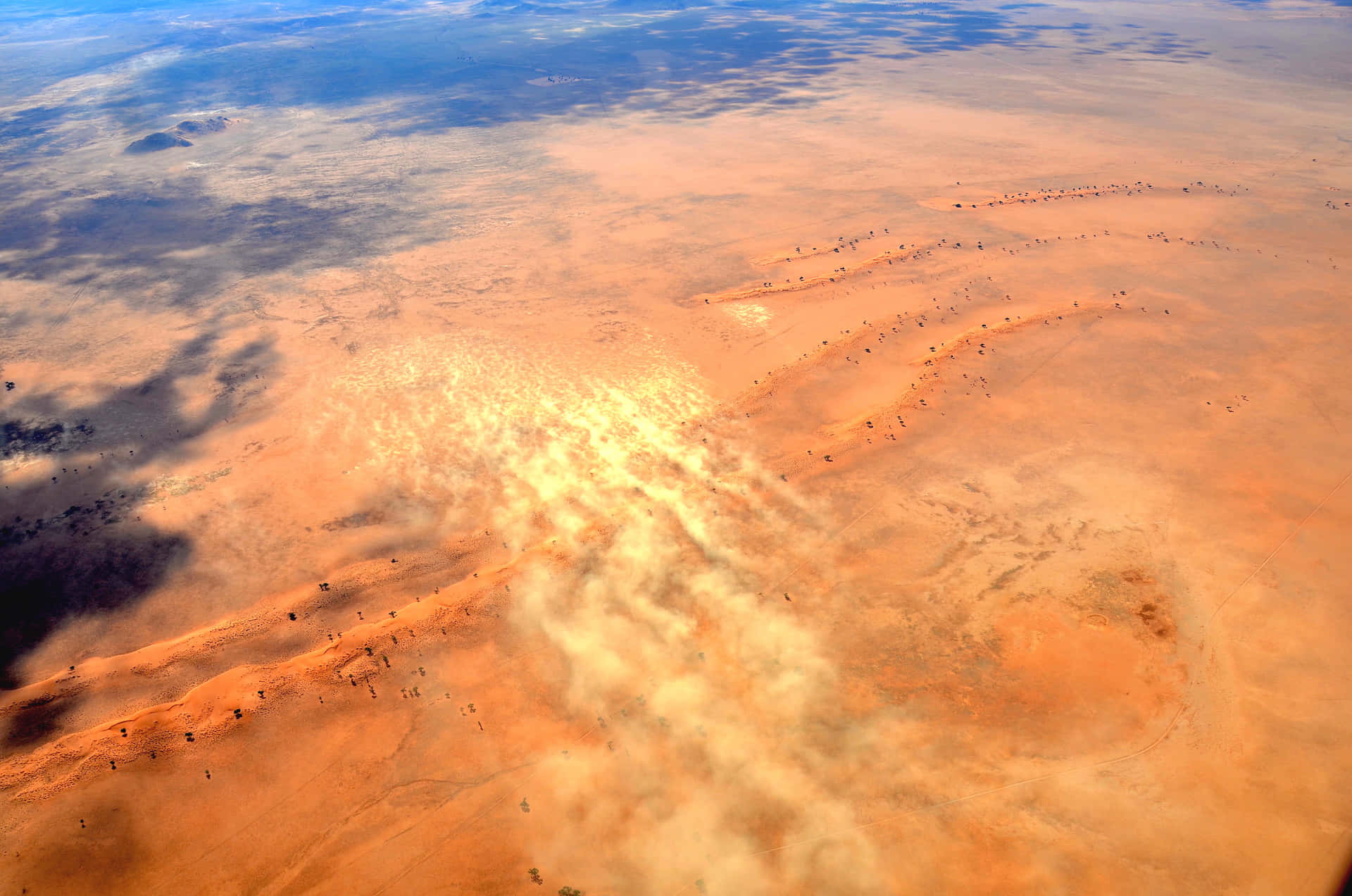 Aerial_ View_of_ Intense_ Dust_ Storm Wallpaper