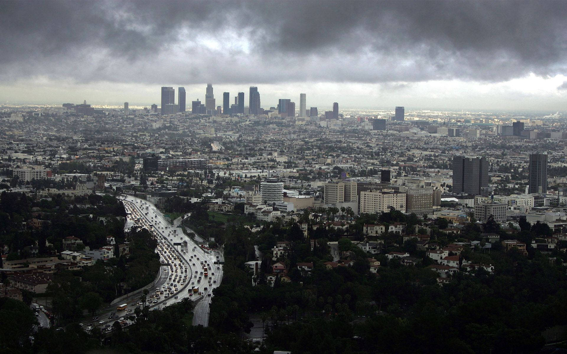 Aerial View Of Los Angeles California Wallpaper
