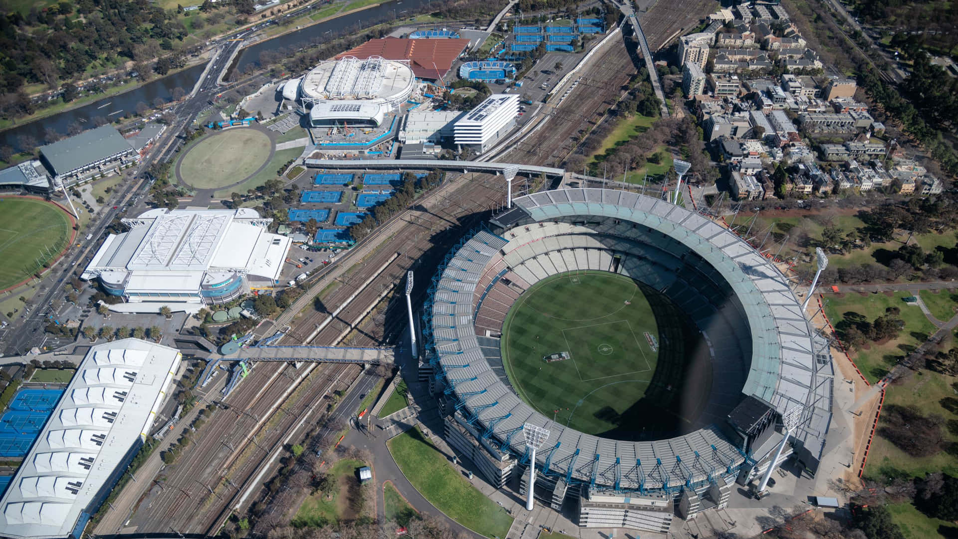 Luchtfoto Van Melbourne Cricket Ground Achtergrond