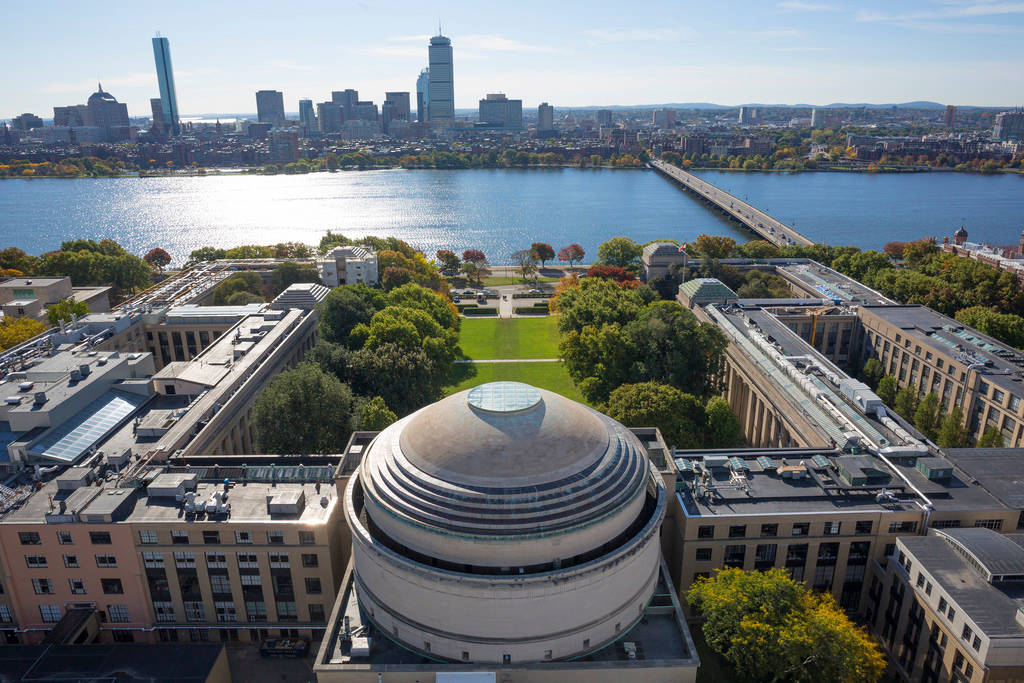 Aerial View Of Mit With Charles River Wallpaper