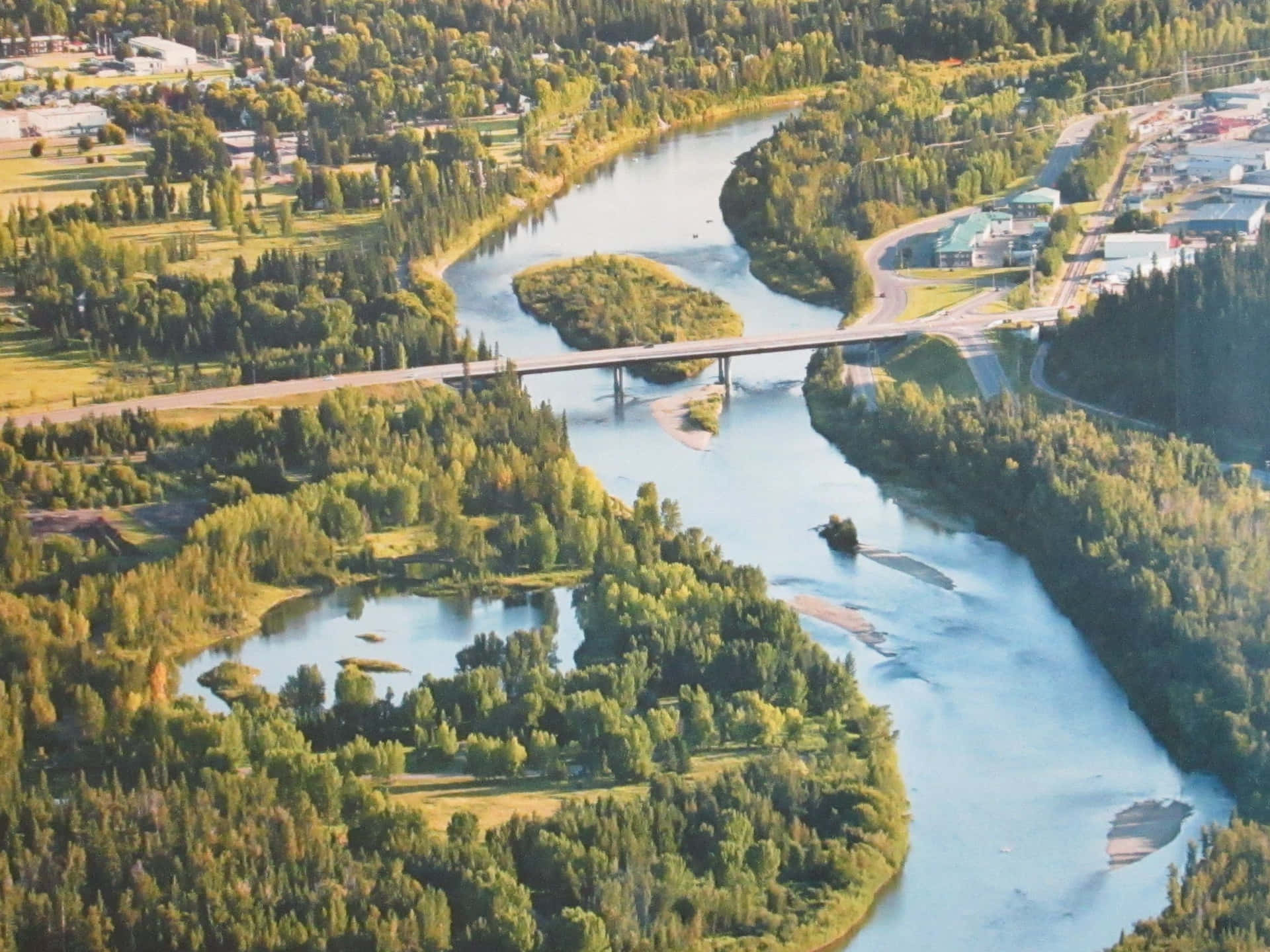 Aerial_ View_of_ Red_ Deer_ River_ Canada Wallpaper