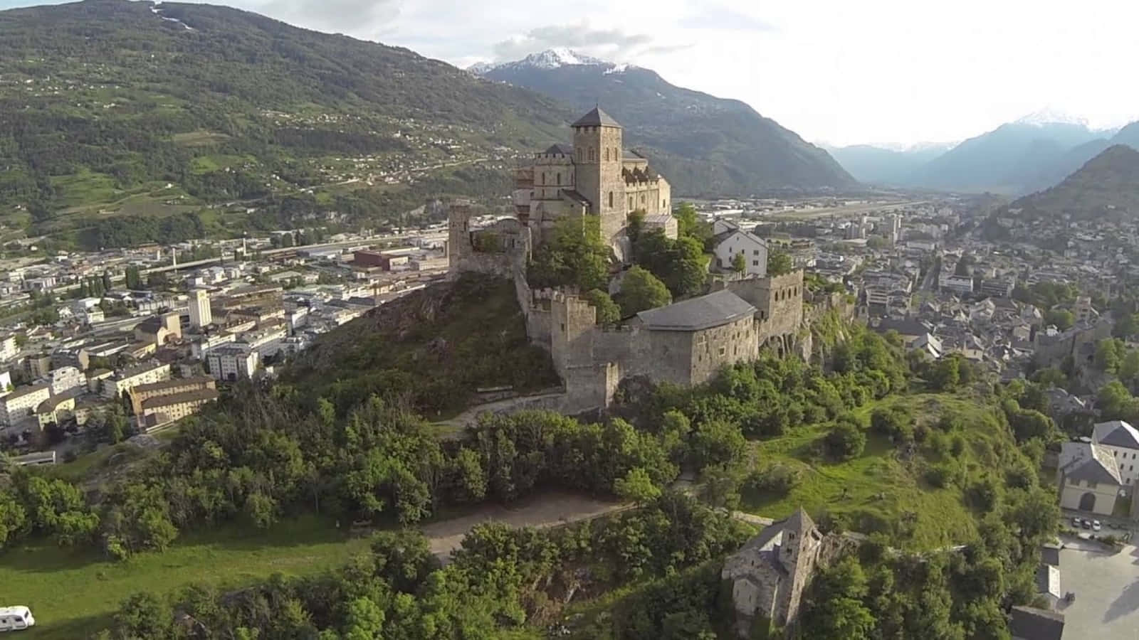 Aerial View Of Sion, Switzerland Wallpaper