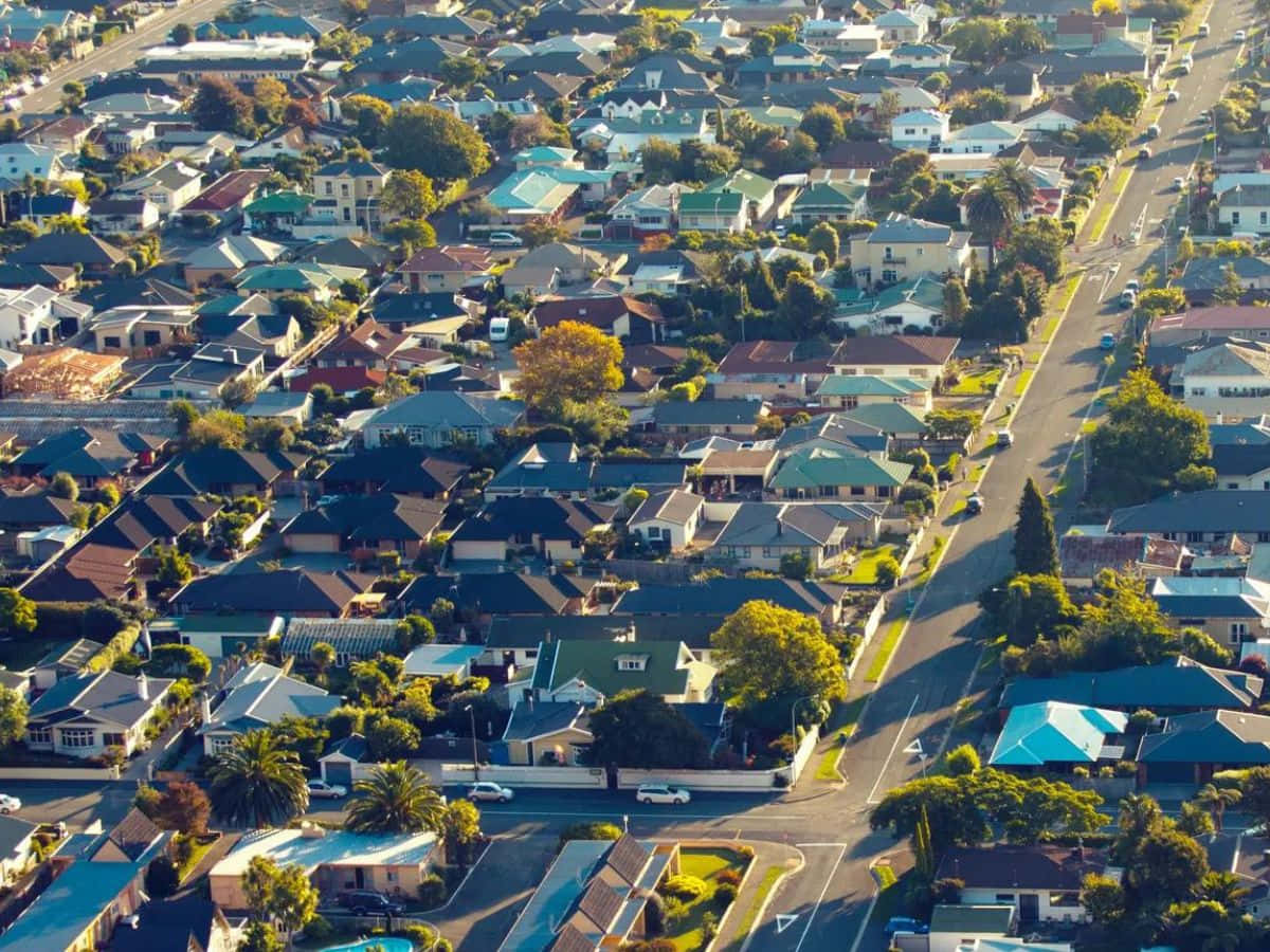 Aerial_ View_of_ Suburban_ Neighborhood Wallpaper