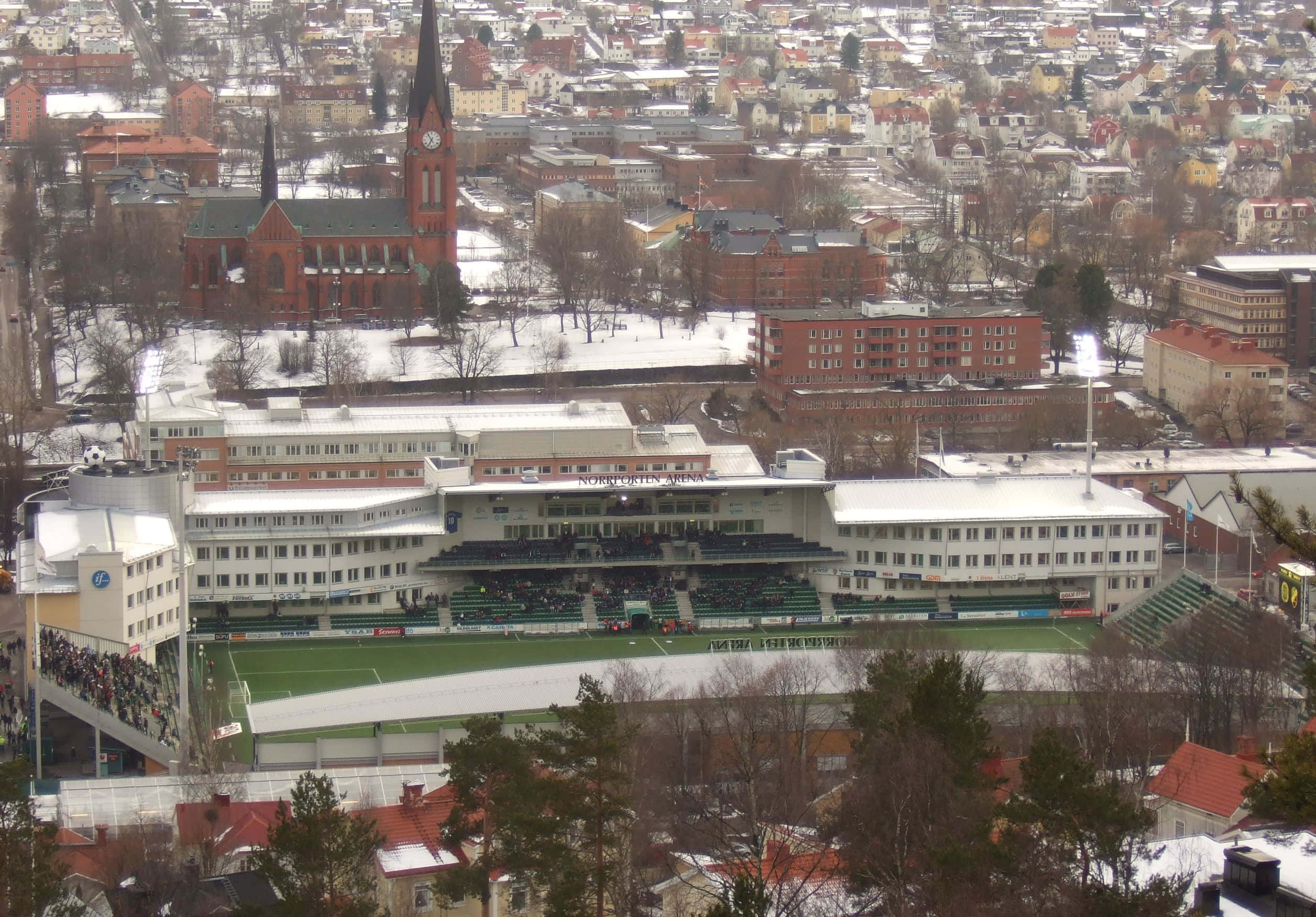 Aerial View Of Sundsvall City, Sweden Wallpaper