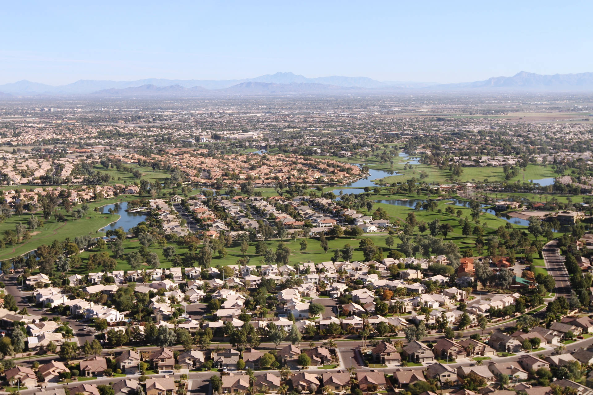 Aerial View Of The City Of Chandler Wallpaper