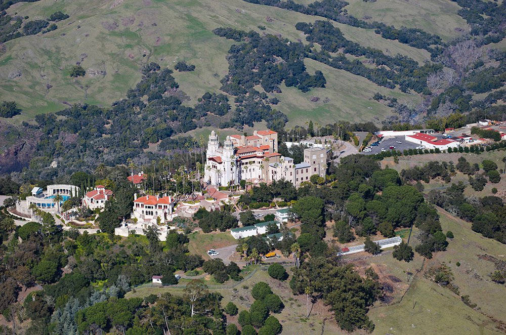 Aerial View Of The Top Of Hearst Castle Wallpaper