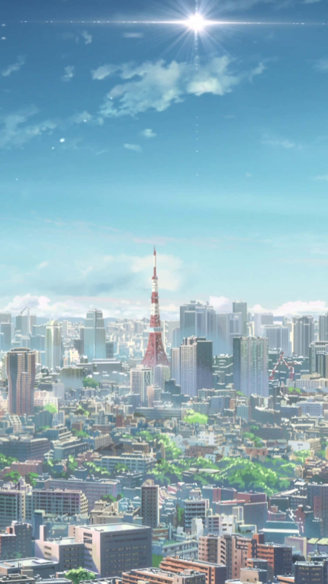 Aerial View Of Tokyo Anime Tower Wallpaper
