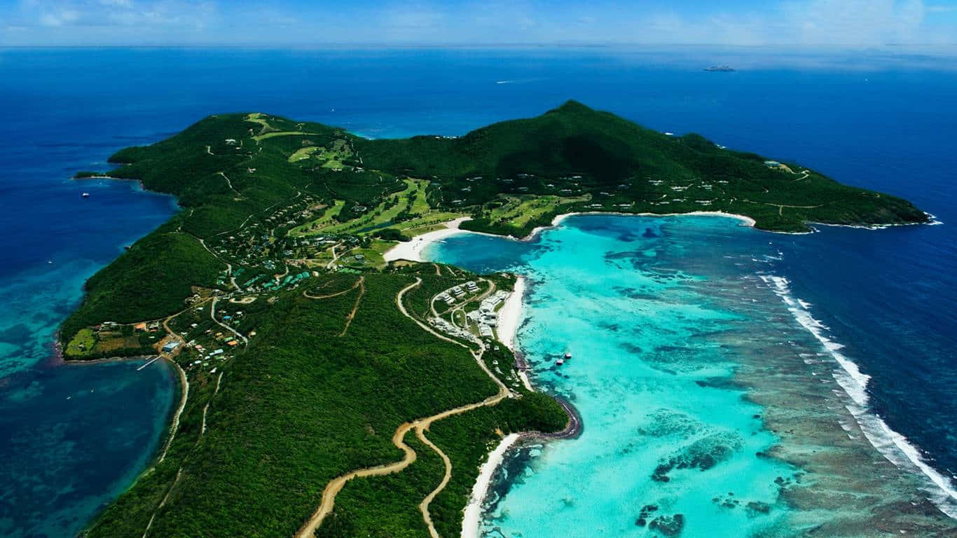 Vue Aérienne De La Côte D'une Île Tropicale Fond d'écran