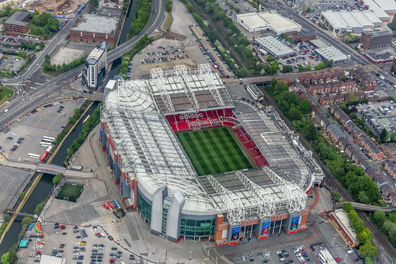 Aerial View Old Trafford Stadium Manchester Wallpaper