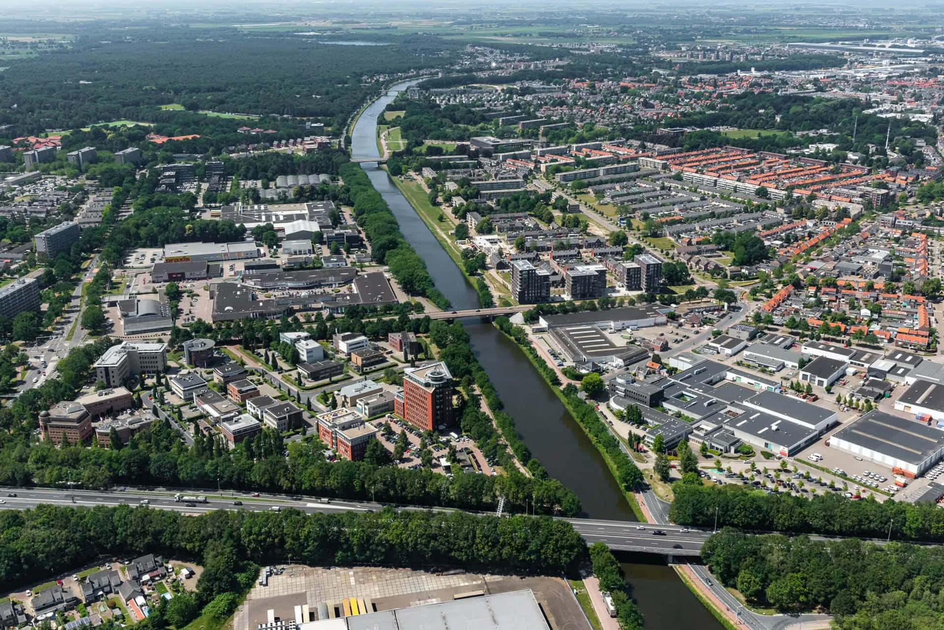 Aerial View Oosterhout Netherlands Wallpaper