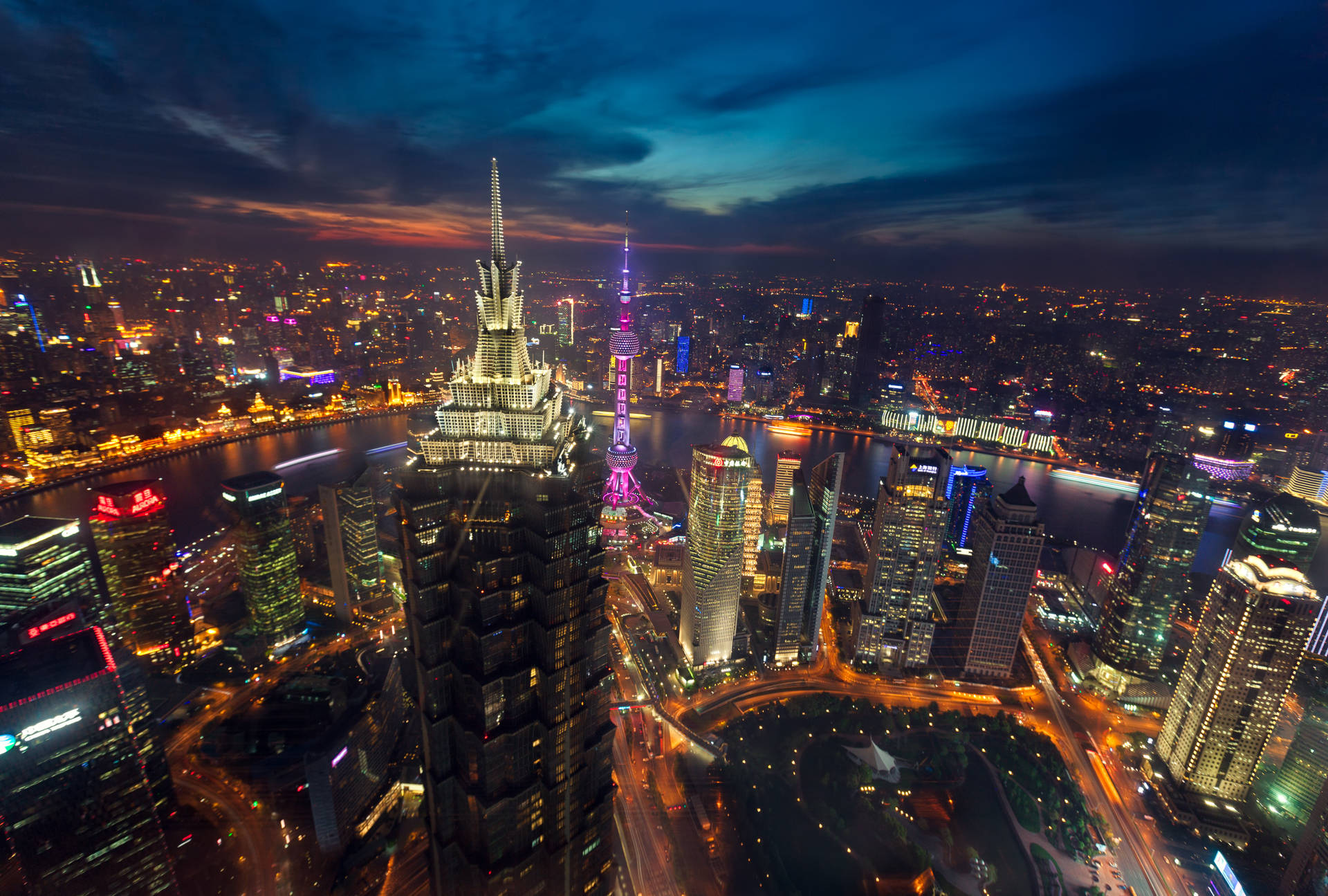 Luftaufnahmevon Shanghai Wallpaper