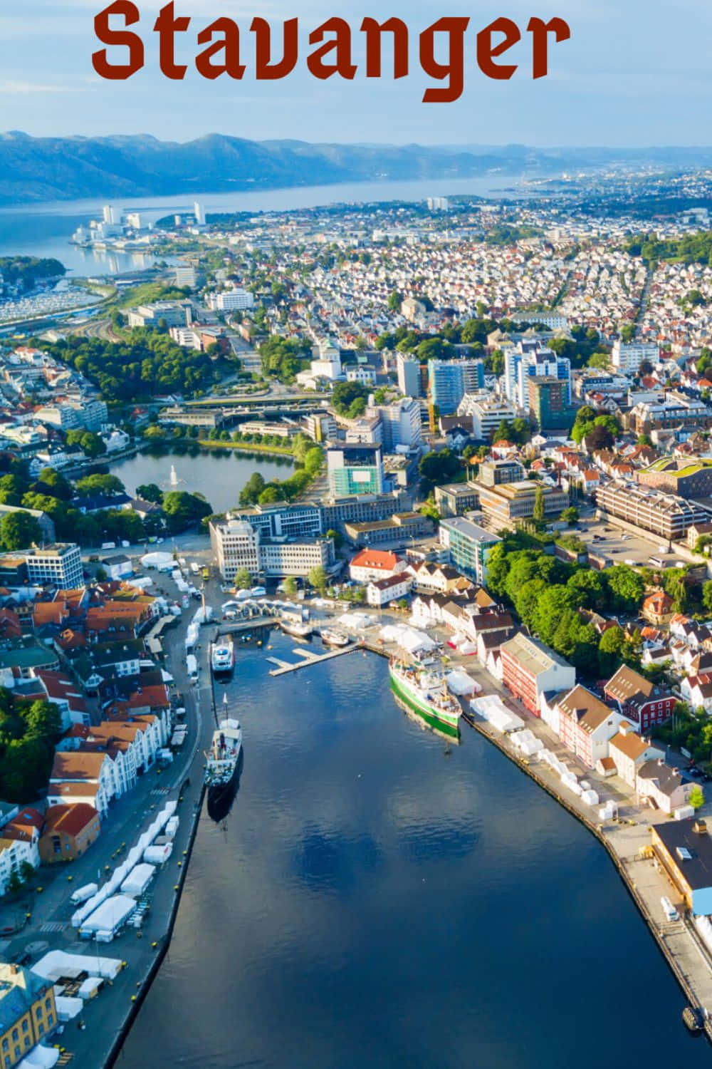 Aerial View Stavanger Norway Wallpaper