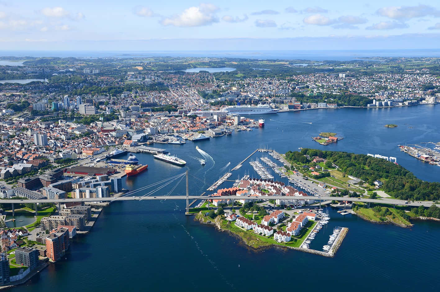 Aerial View Stavanger Norway Wallpaper