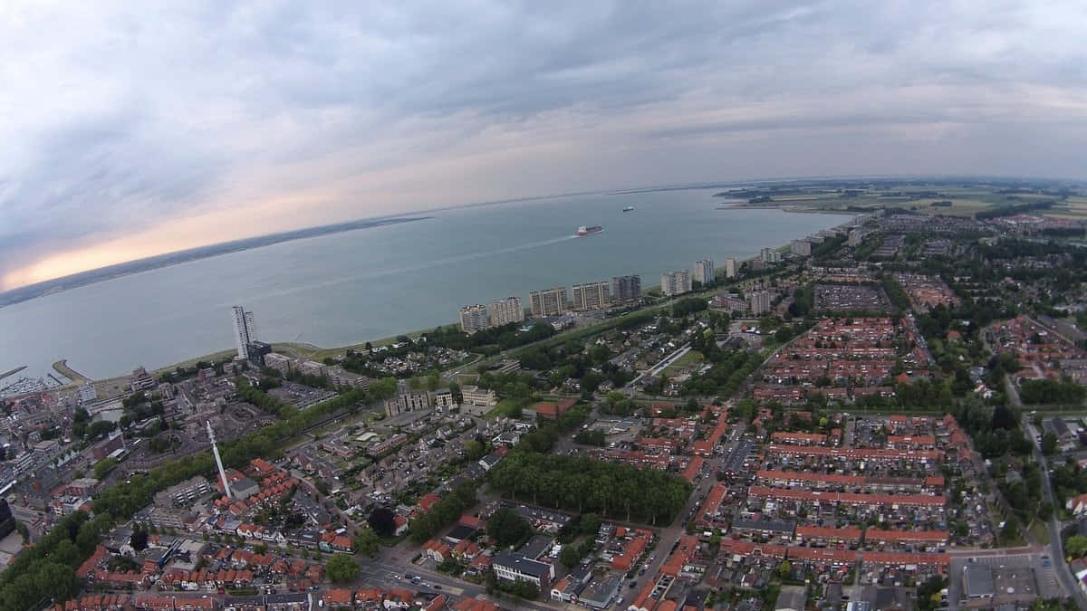 Luftbilde Terneuzen Nederland Bakgrunnsbildet