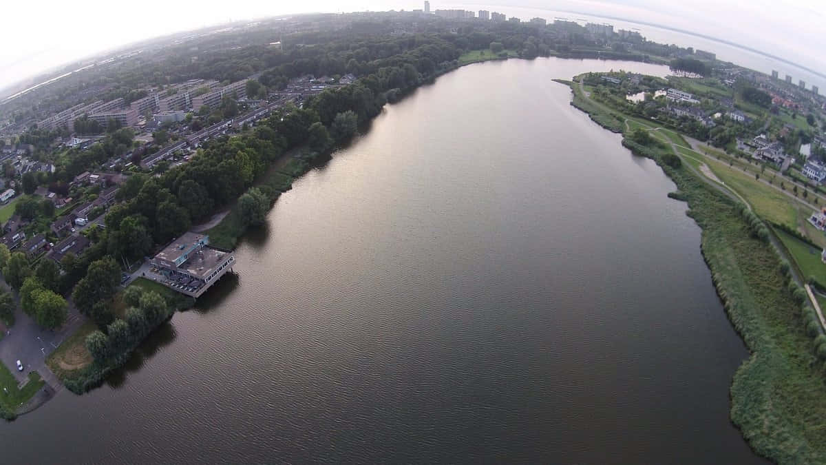 Aerial View Terneuzen Waterfront Wallpaper