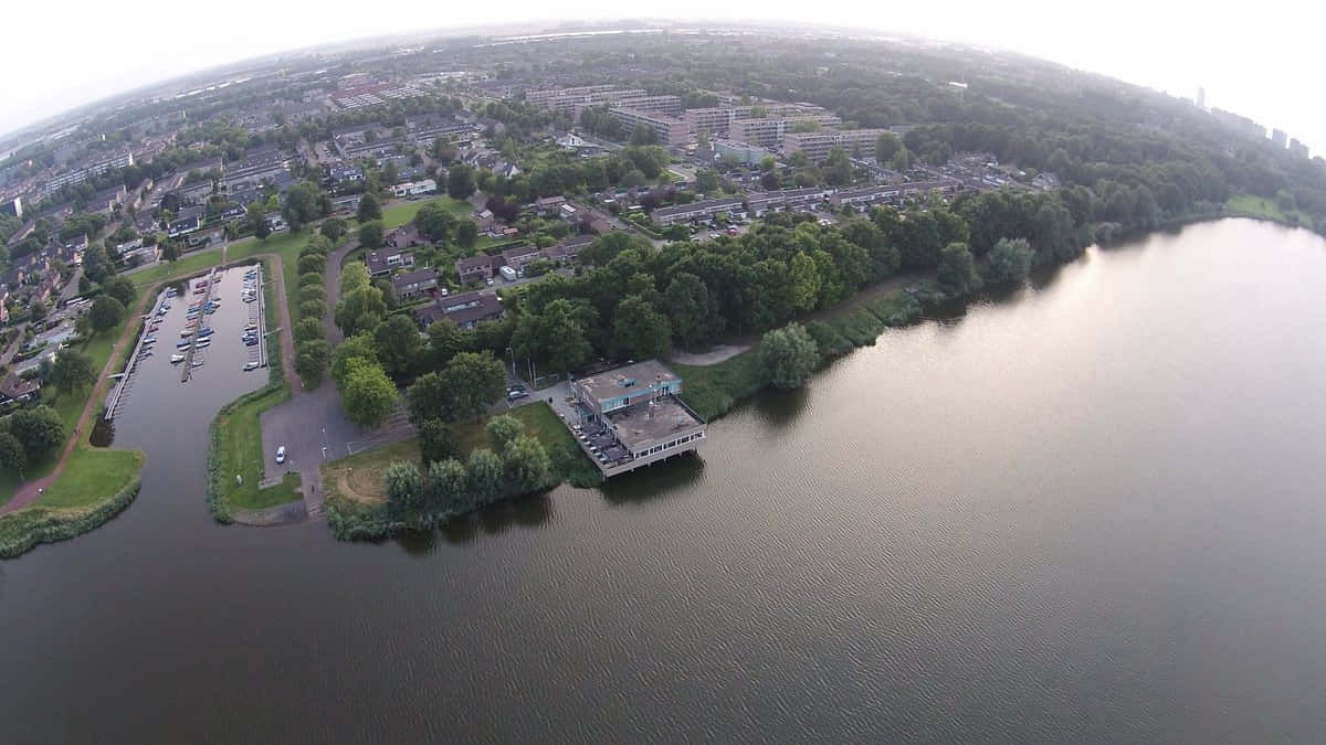 Luftbilde Terneuzen Vannfront Marina Bakgrunnsbildet