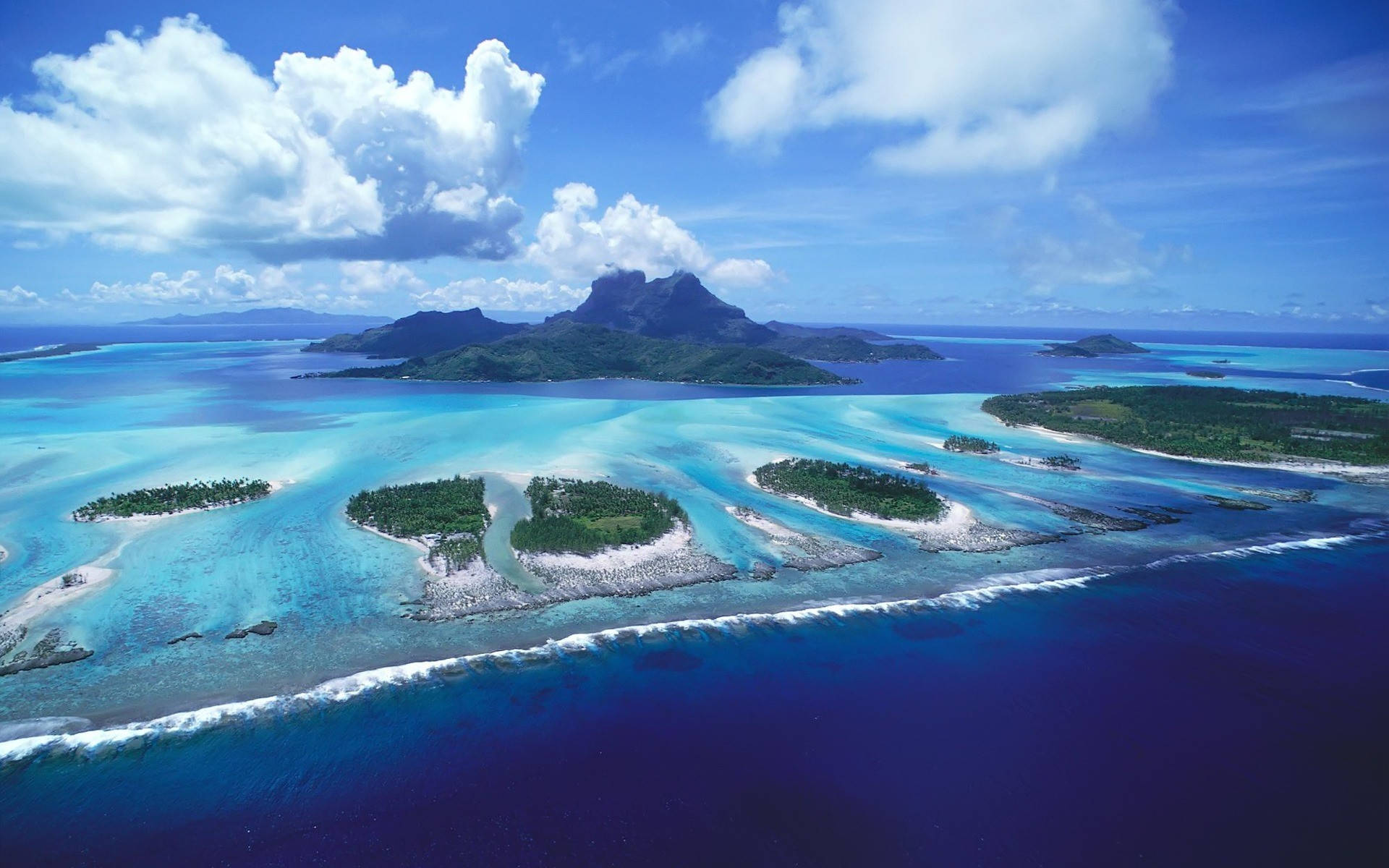 Aerial View Tropical Beach Island Wallpaper